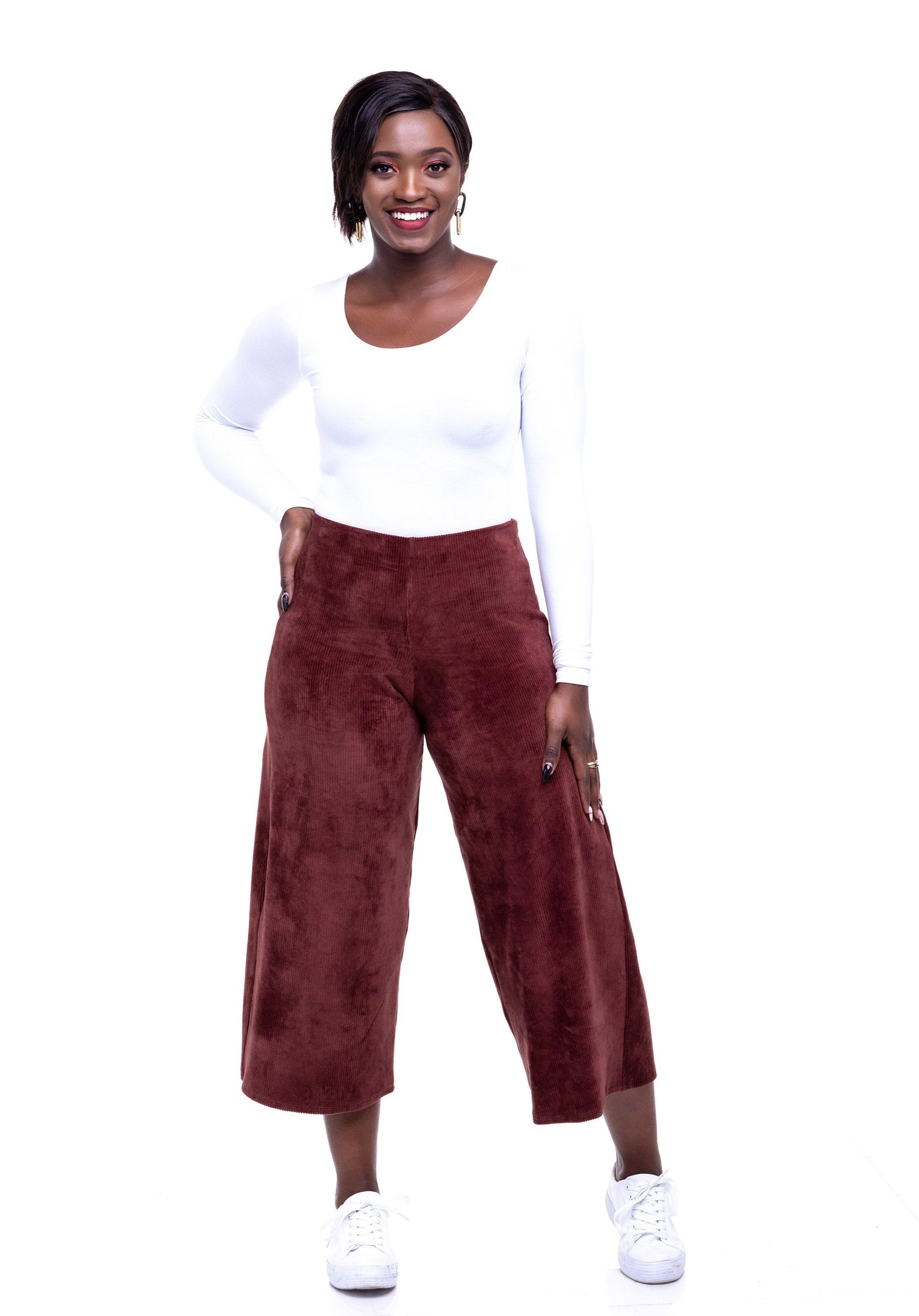 Safari Sahara Wide Leg Pants - Rust - Shop Zetu