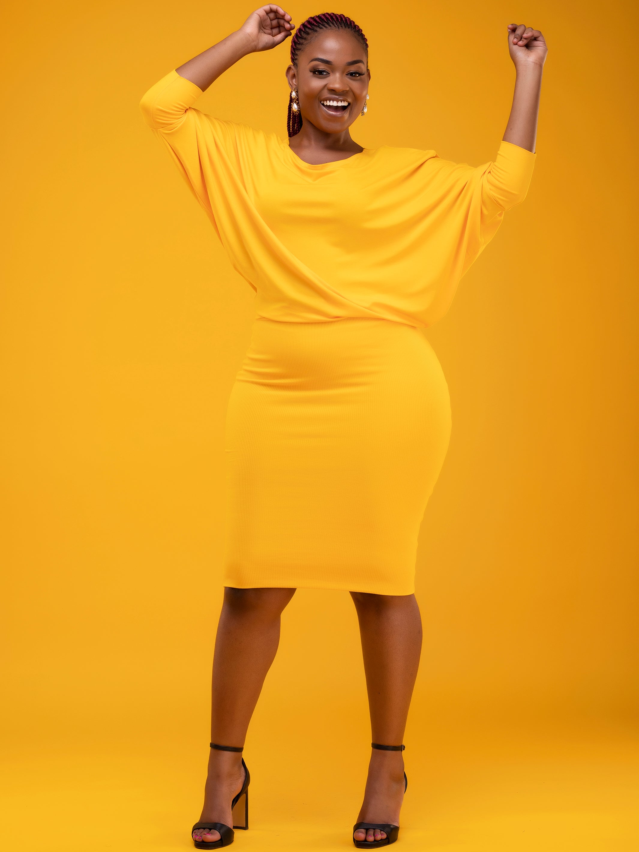 Vivo Basic Tolani Jersey Dress - Yellow