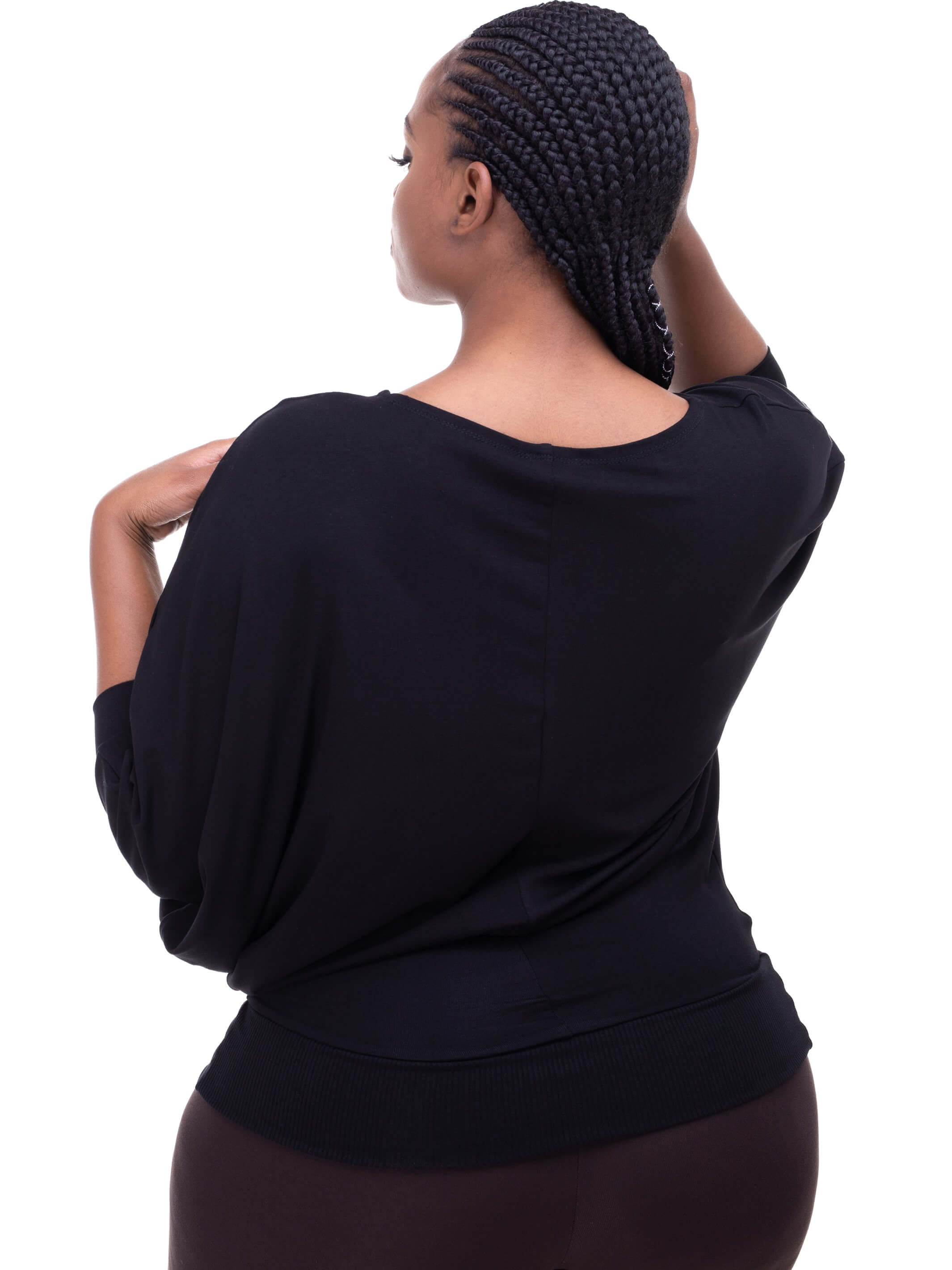 Vivo Basic Tolani Jersey Dolman Top - Black