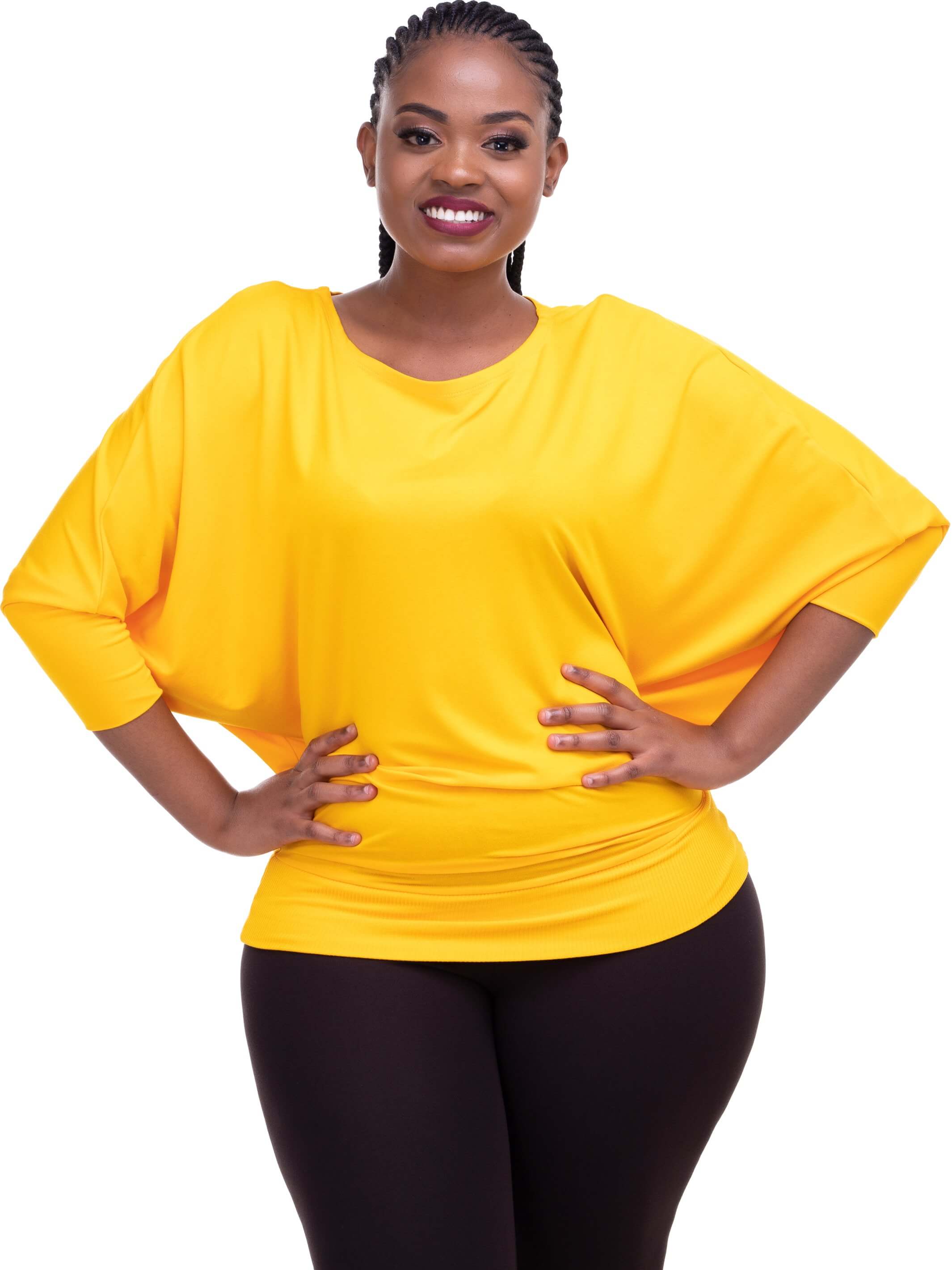 Vivo Tolani Jersey Dolman Top - Yellow - Shop Zetu