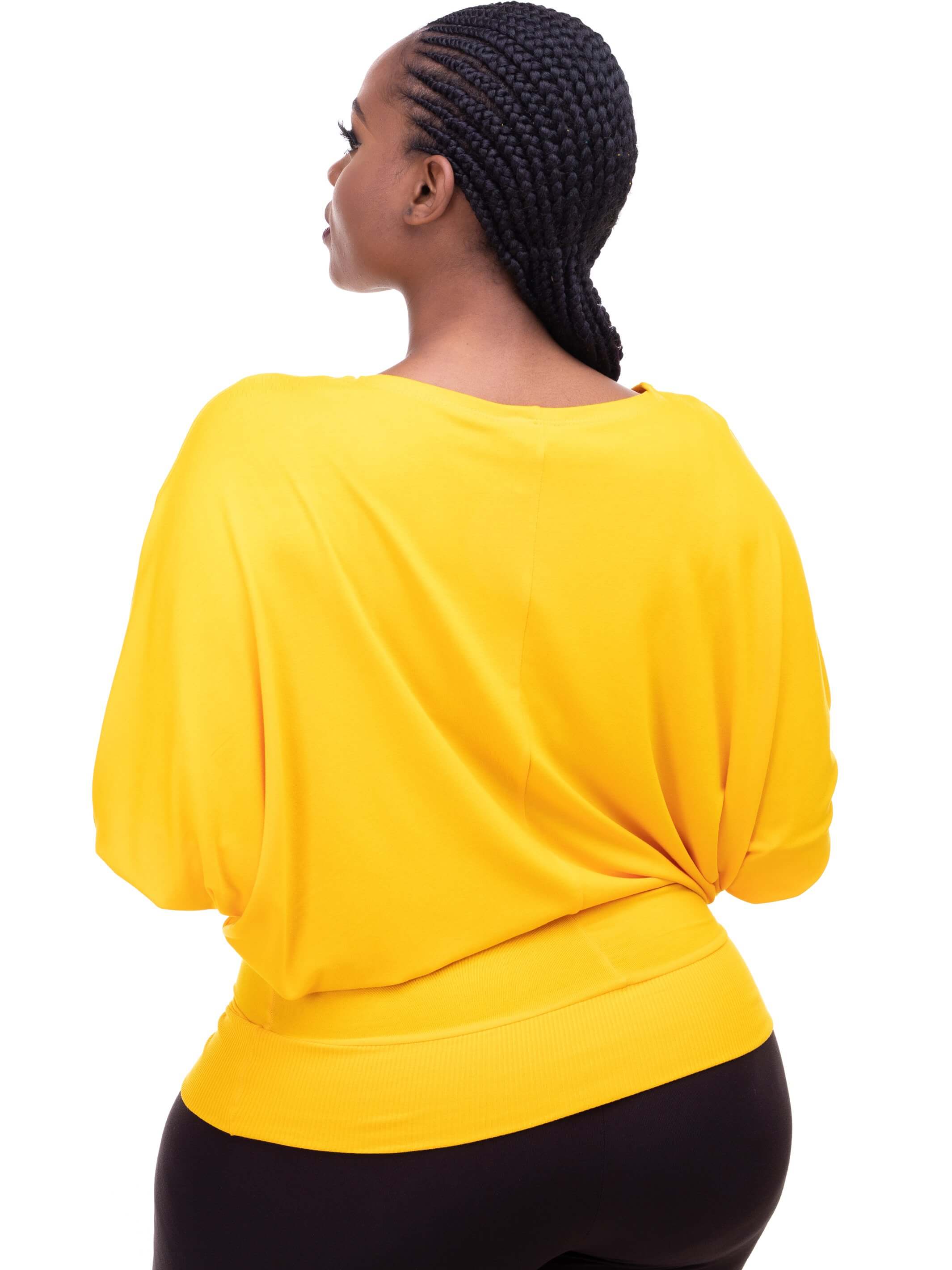 Vivo Basic Tolani Jersey Dolman Top - Yellow