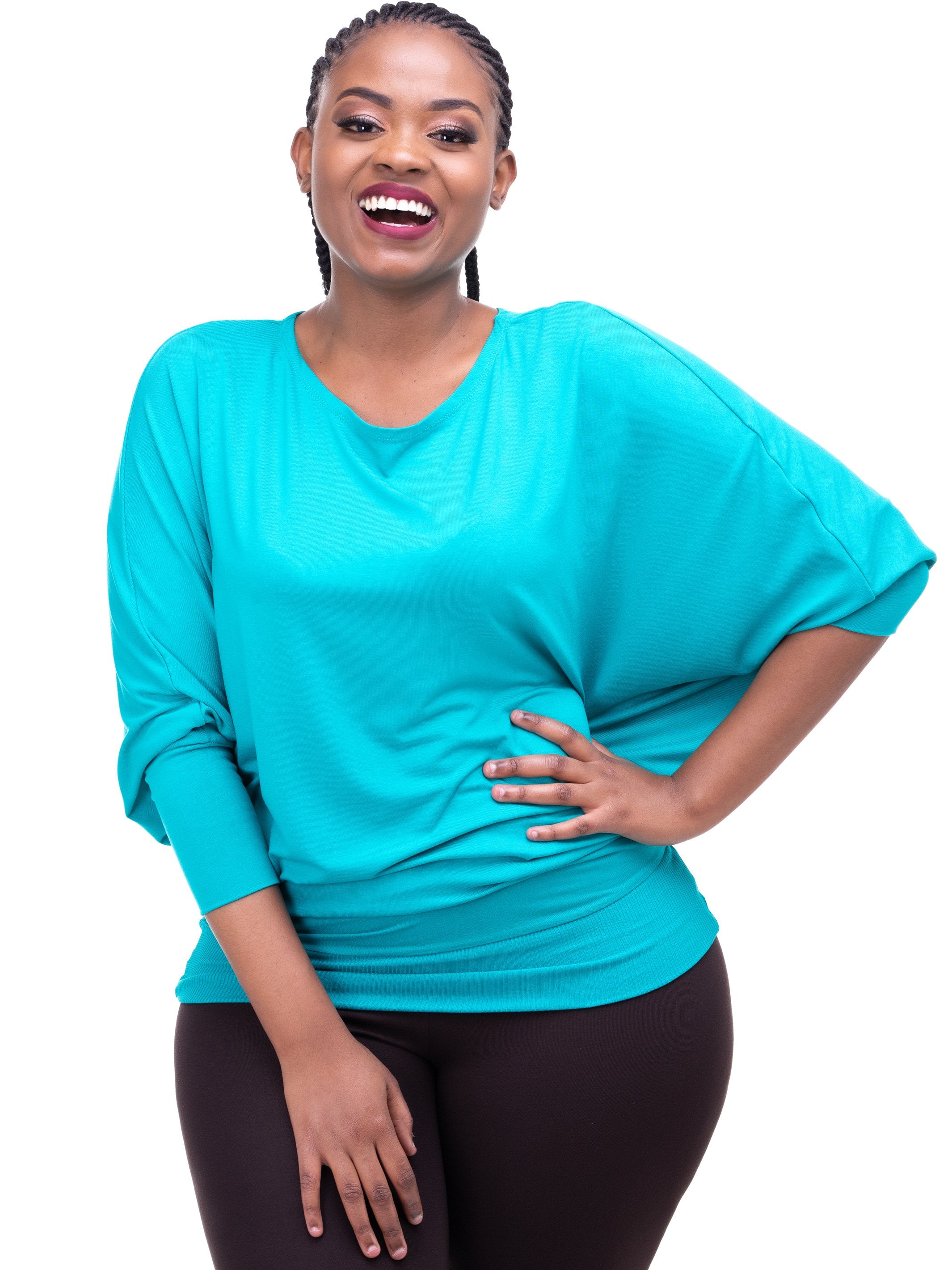Vivo Tolani Jersey Dolman Top - Sea Green - Shop Zetu
