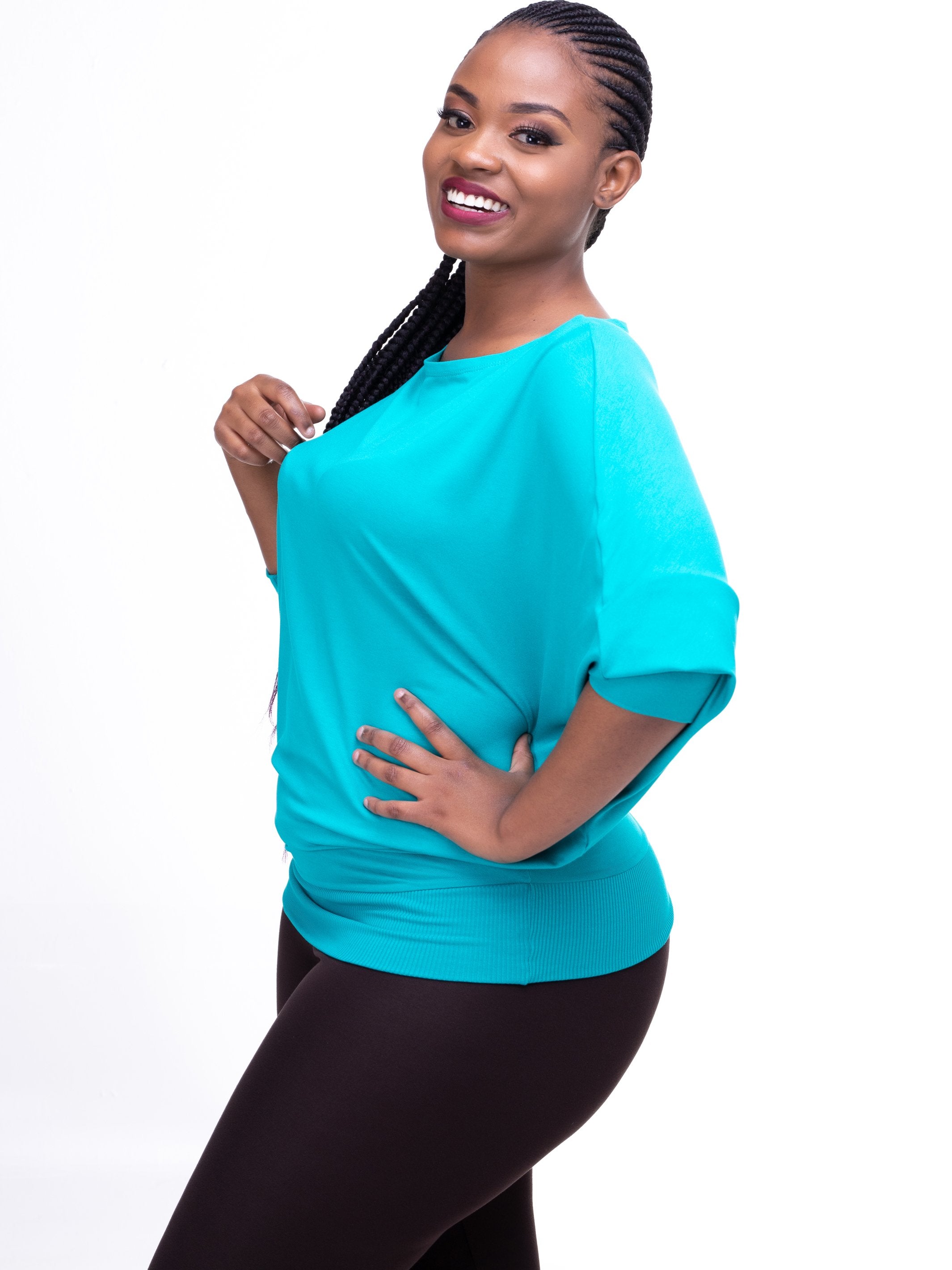 Vivo Tolani Jersey Dolman Top - Sea Green - Shop Zetu