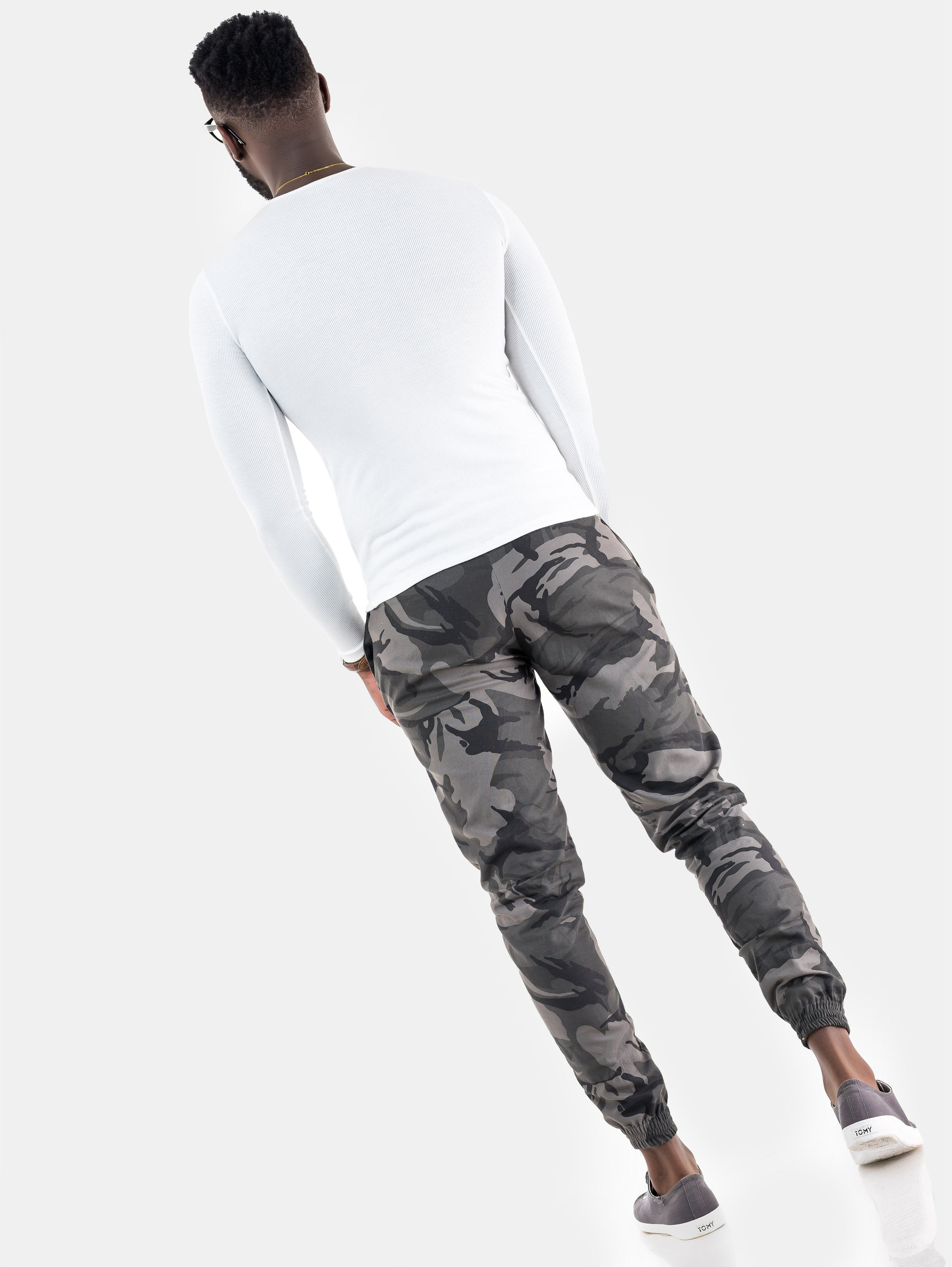 Zetu Short Camo Unisex Joggers -Grey - Shop Zetu