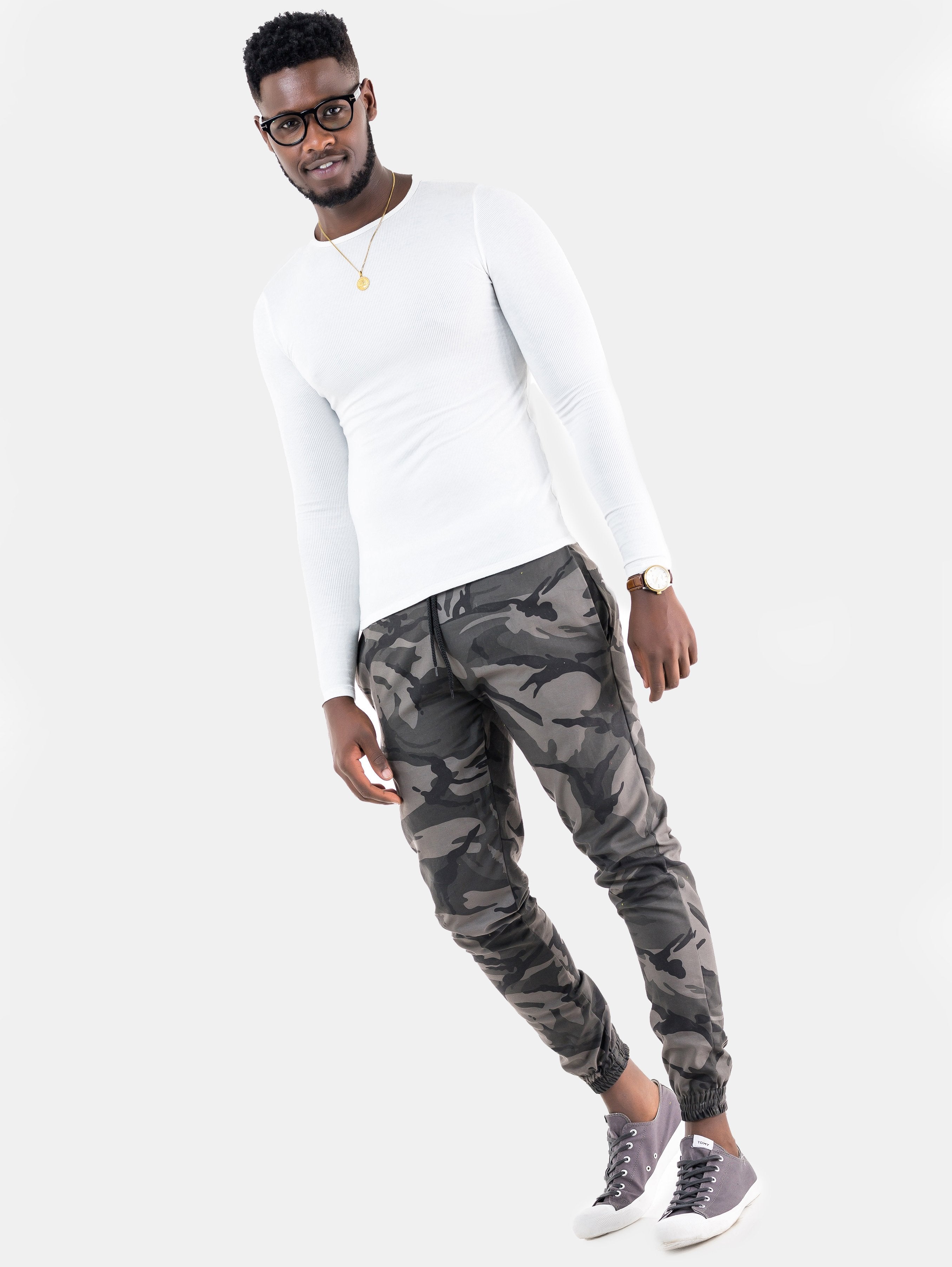 Zetu Short Camo Unisex Joggers -Grey - Shop Zetu