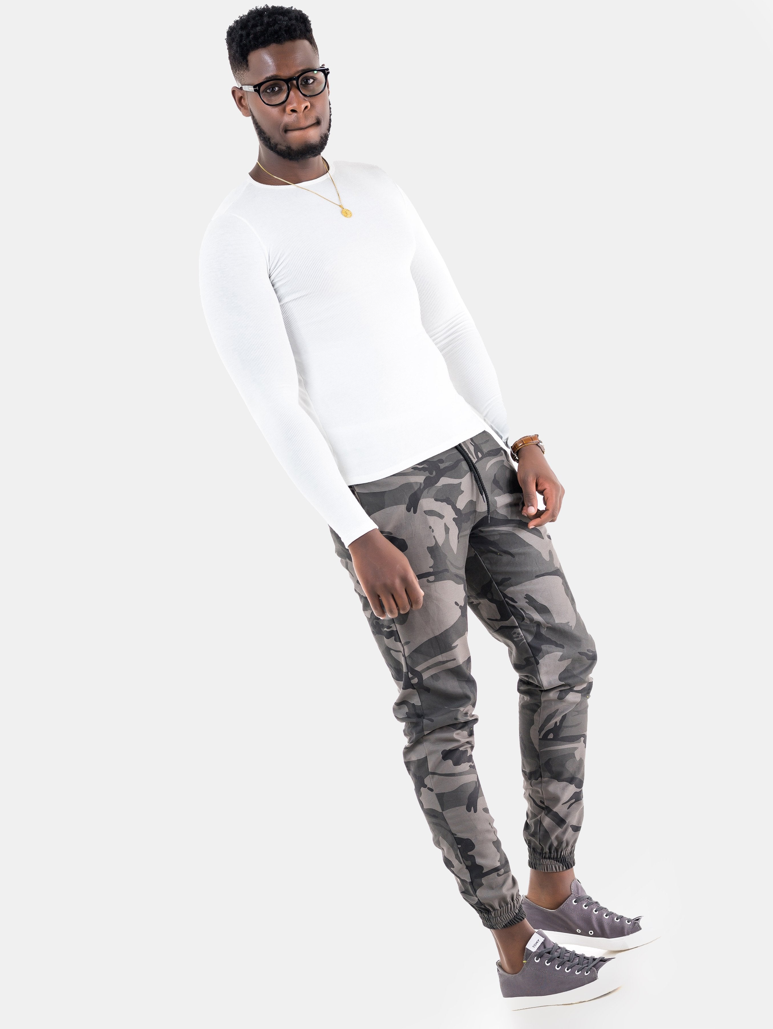 Zetu Short Camo Unisex Joggers -Grey - Shop Zetu