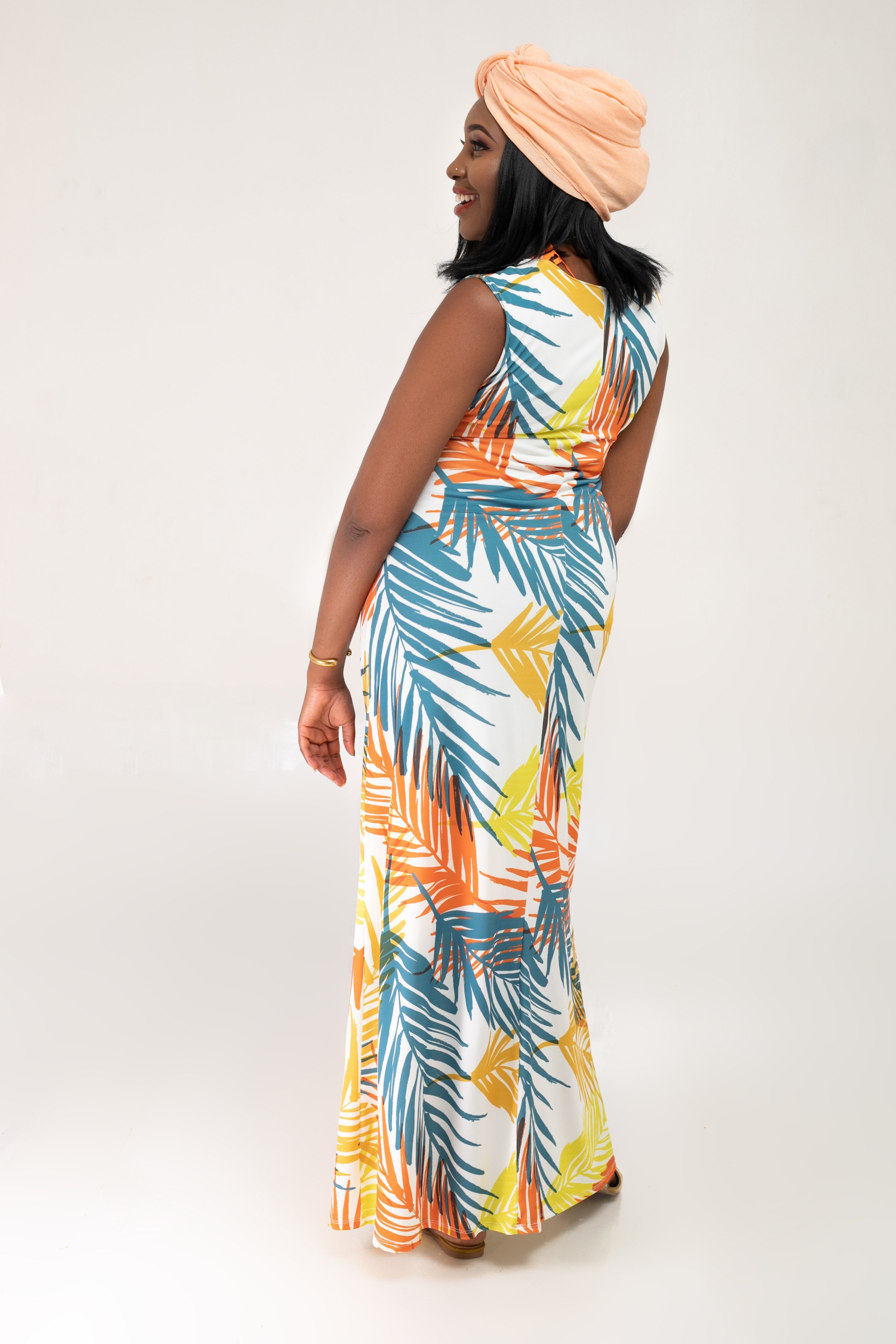 Vivo Olivia A-Line Maxi Dress - Yellow Print - Shop Zetu