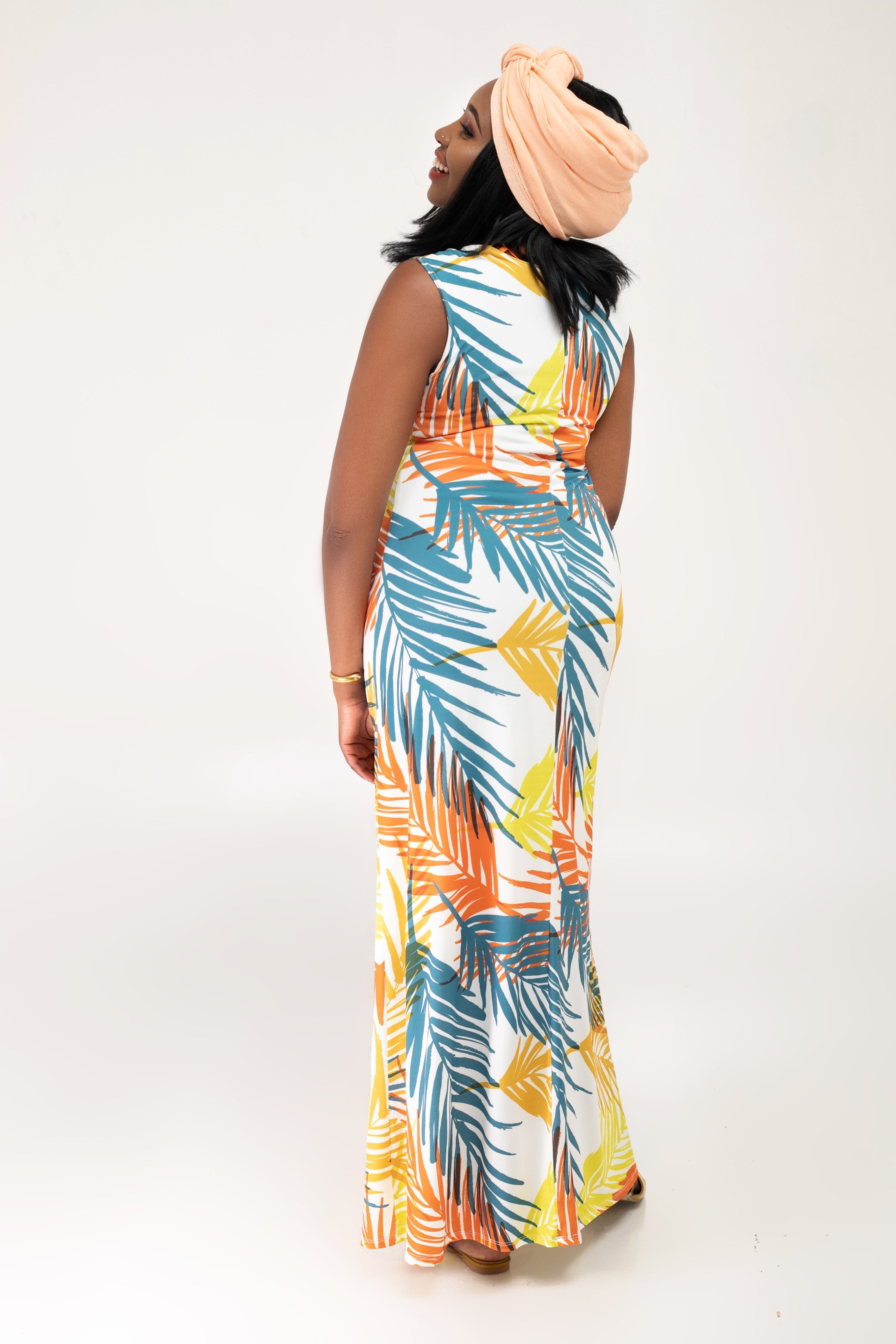 Vivo Olivia A-Line Maxi Dress - Yellow Print - Shop Zetu