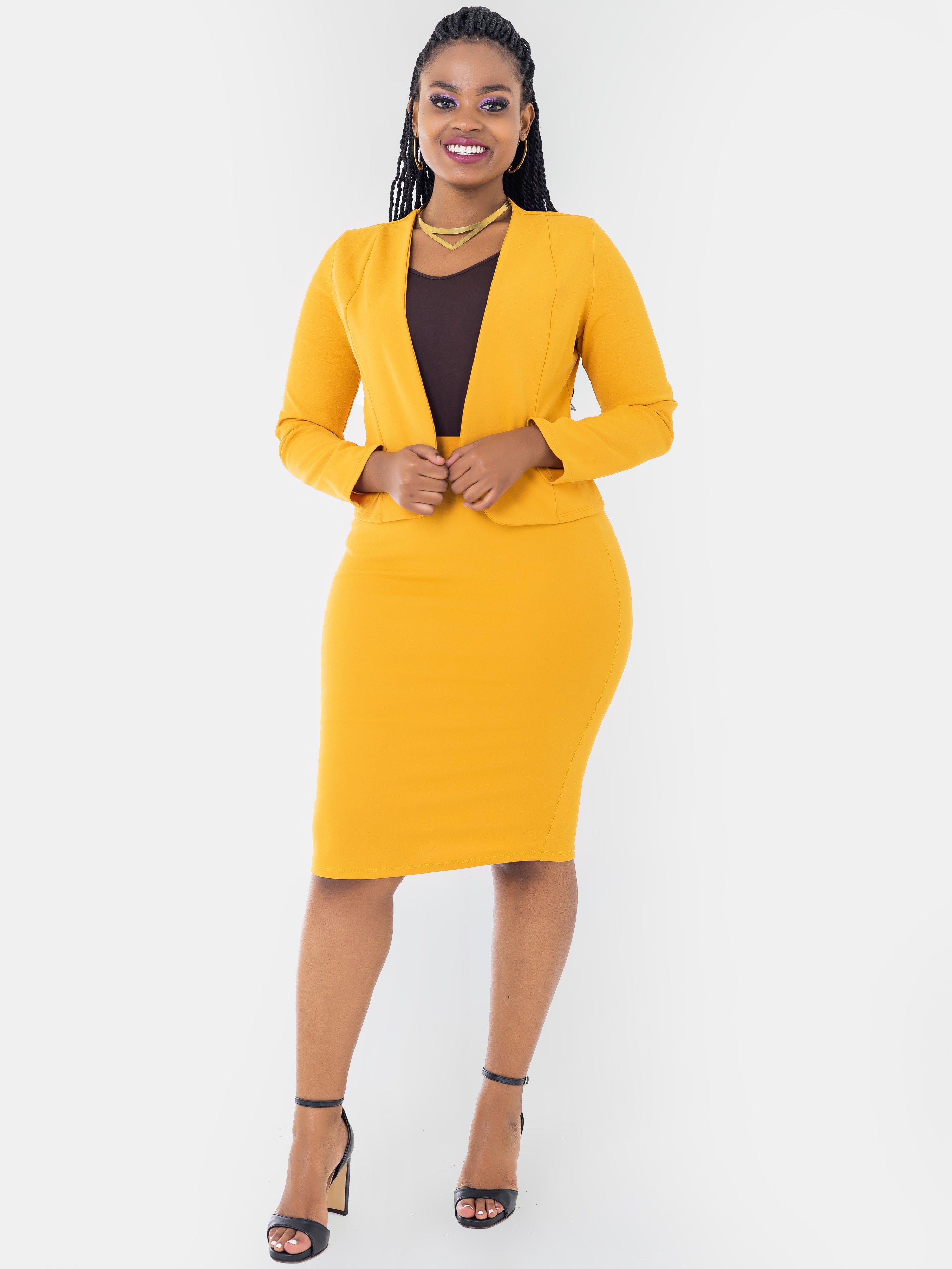 Vivo Basic Escape Pencil Skirt - Mustard