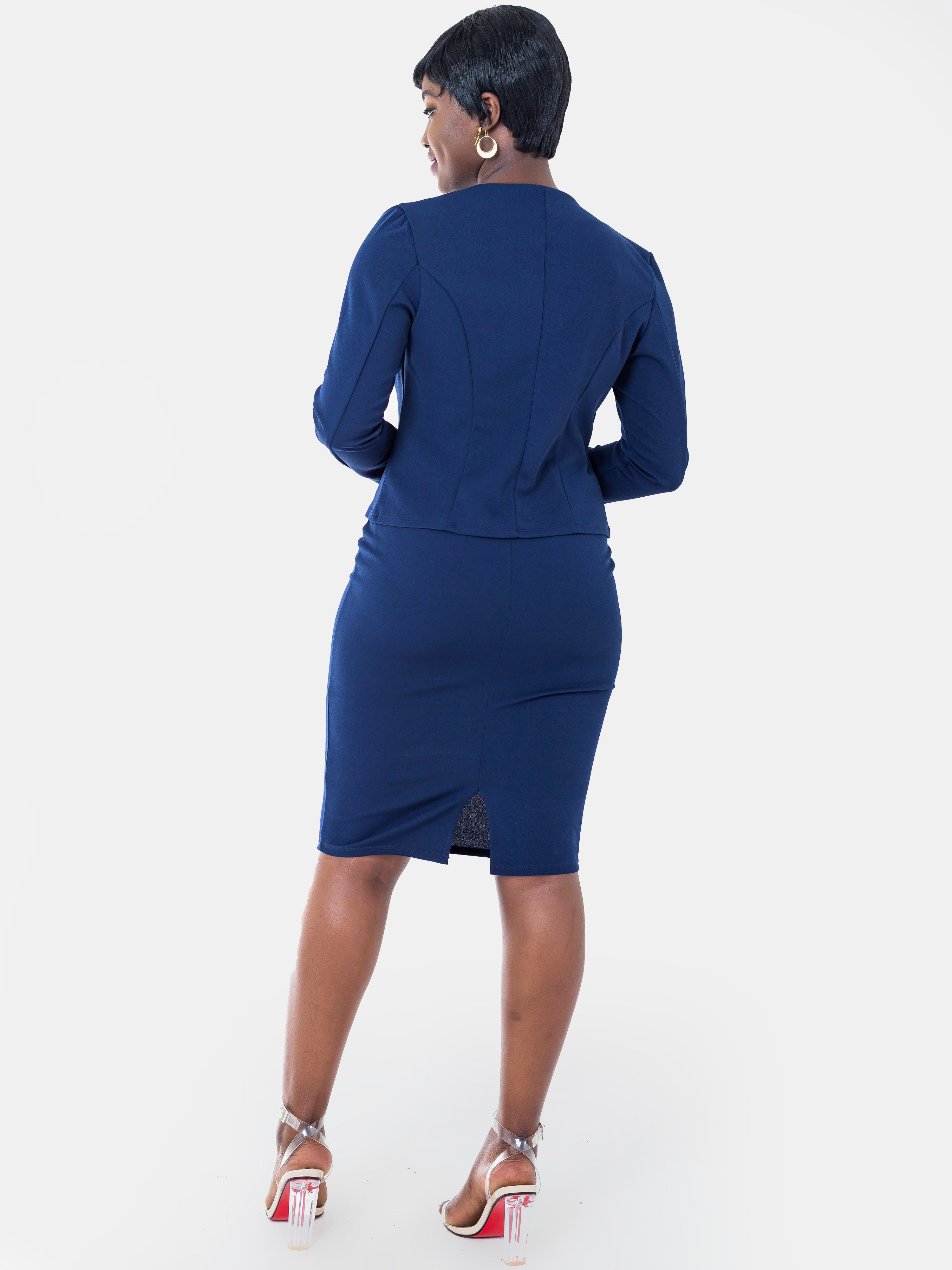 Vivo Basic Escape Pencil Skirt - Navy Blue