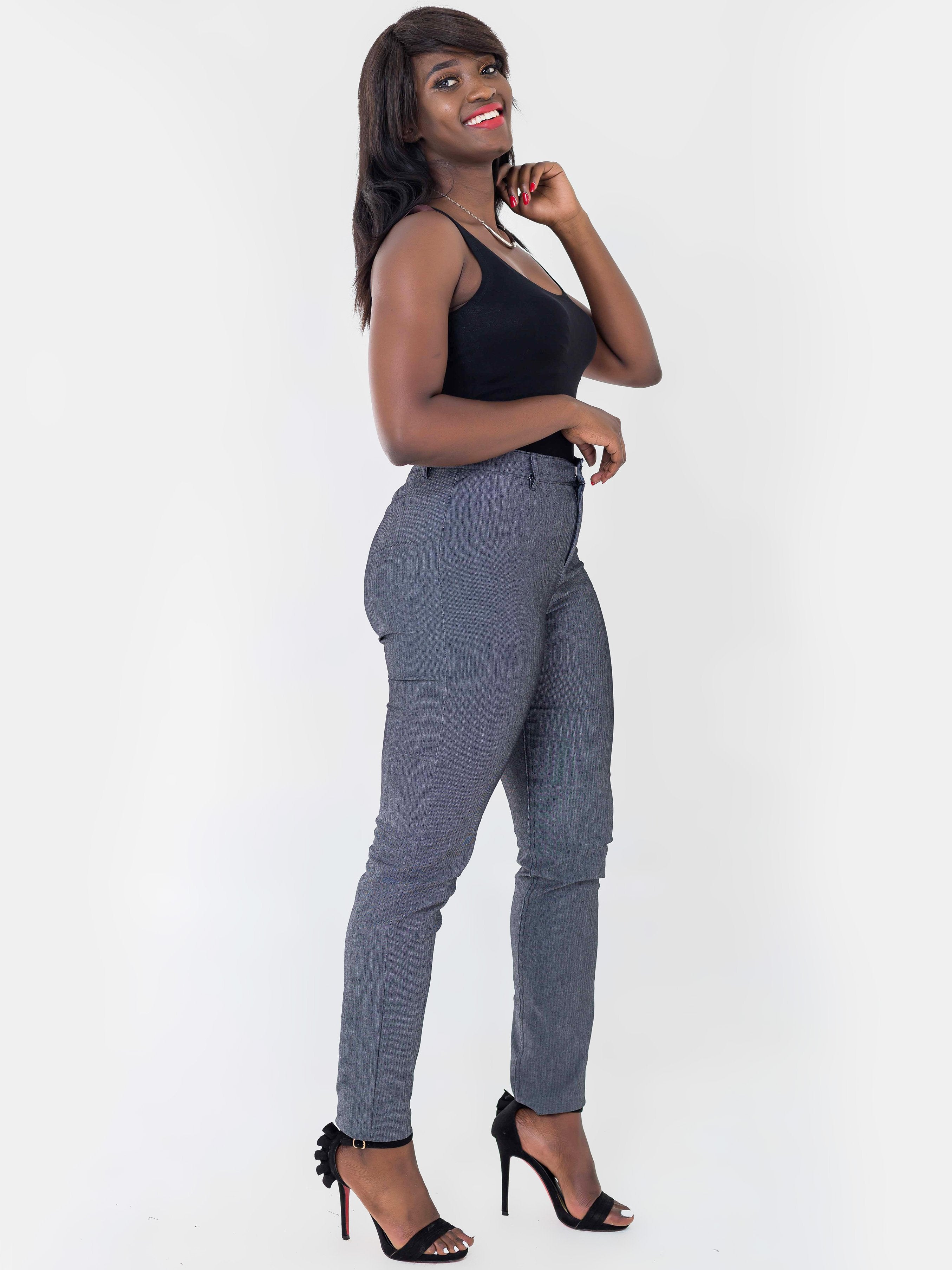 Vivo Denim Skinny Leg Leisure Pants - Grey - Shop Zetu