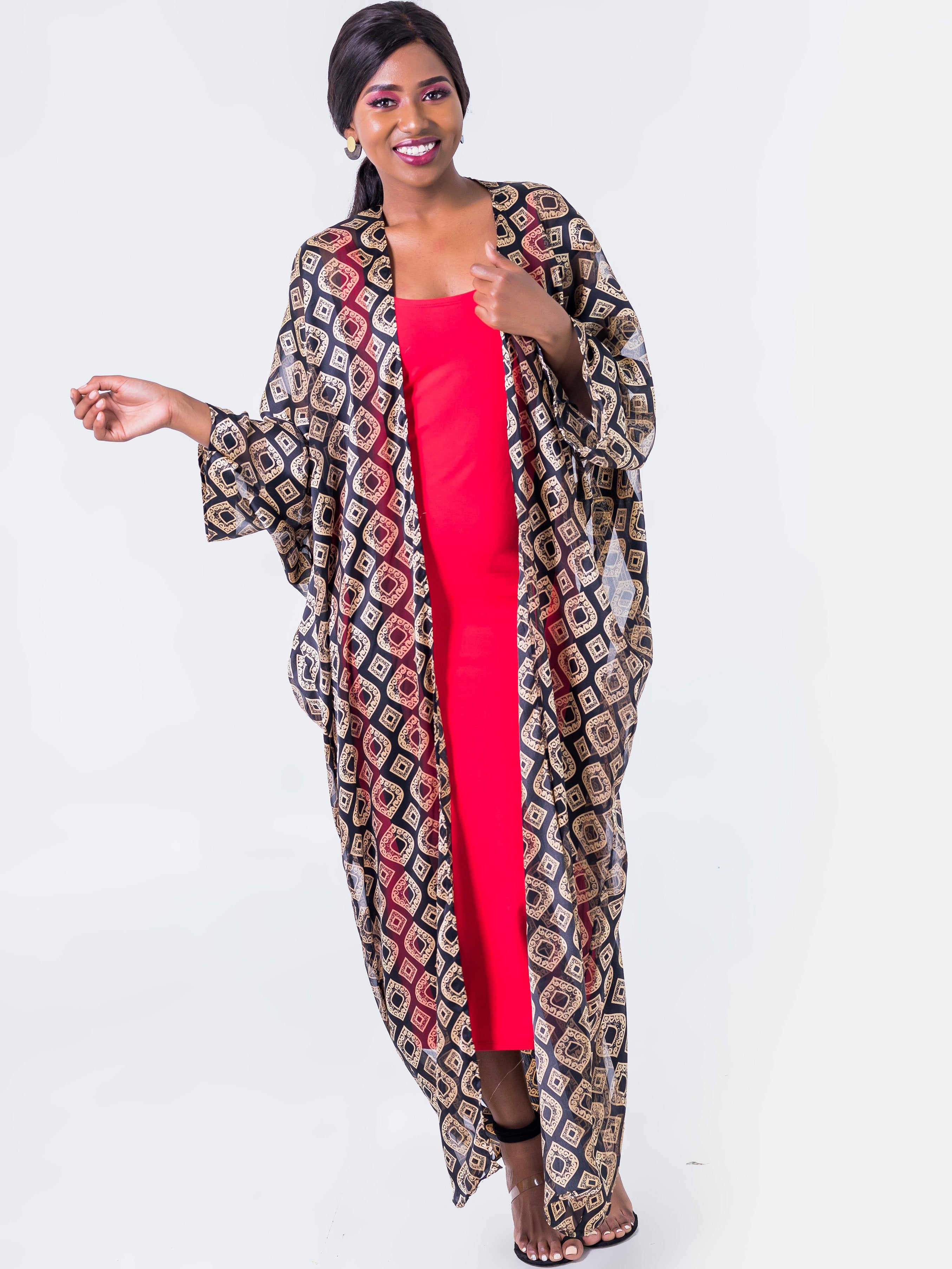 Vivo BG Kimono Coverup- Print(Circles) - Shop Zetu