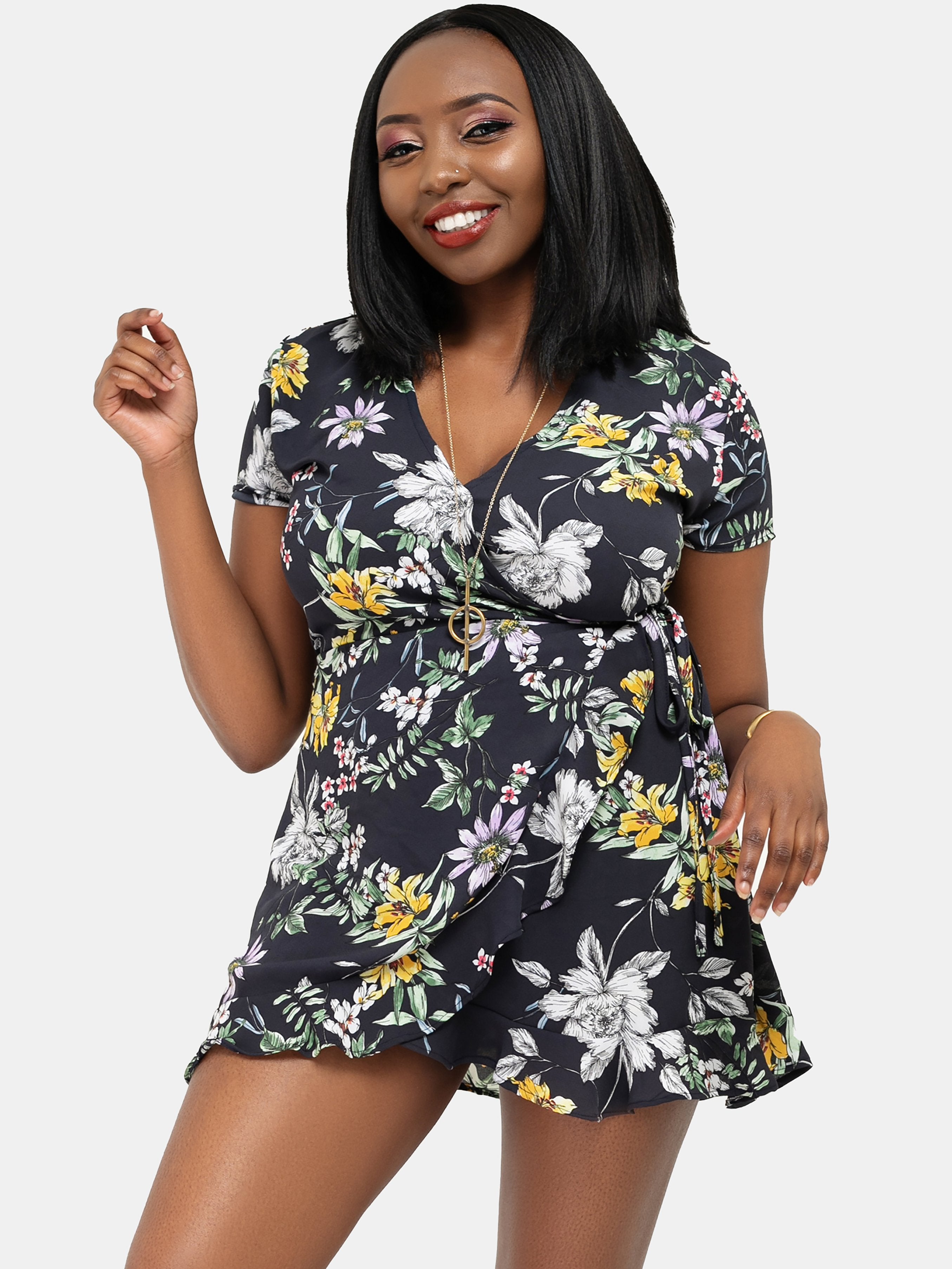 Zetu Ruffled Playsuit - Floral Print - Shop Zetu