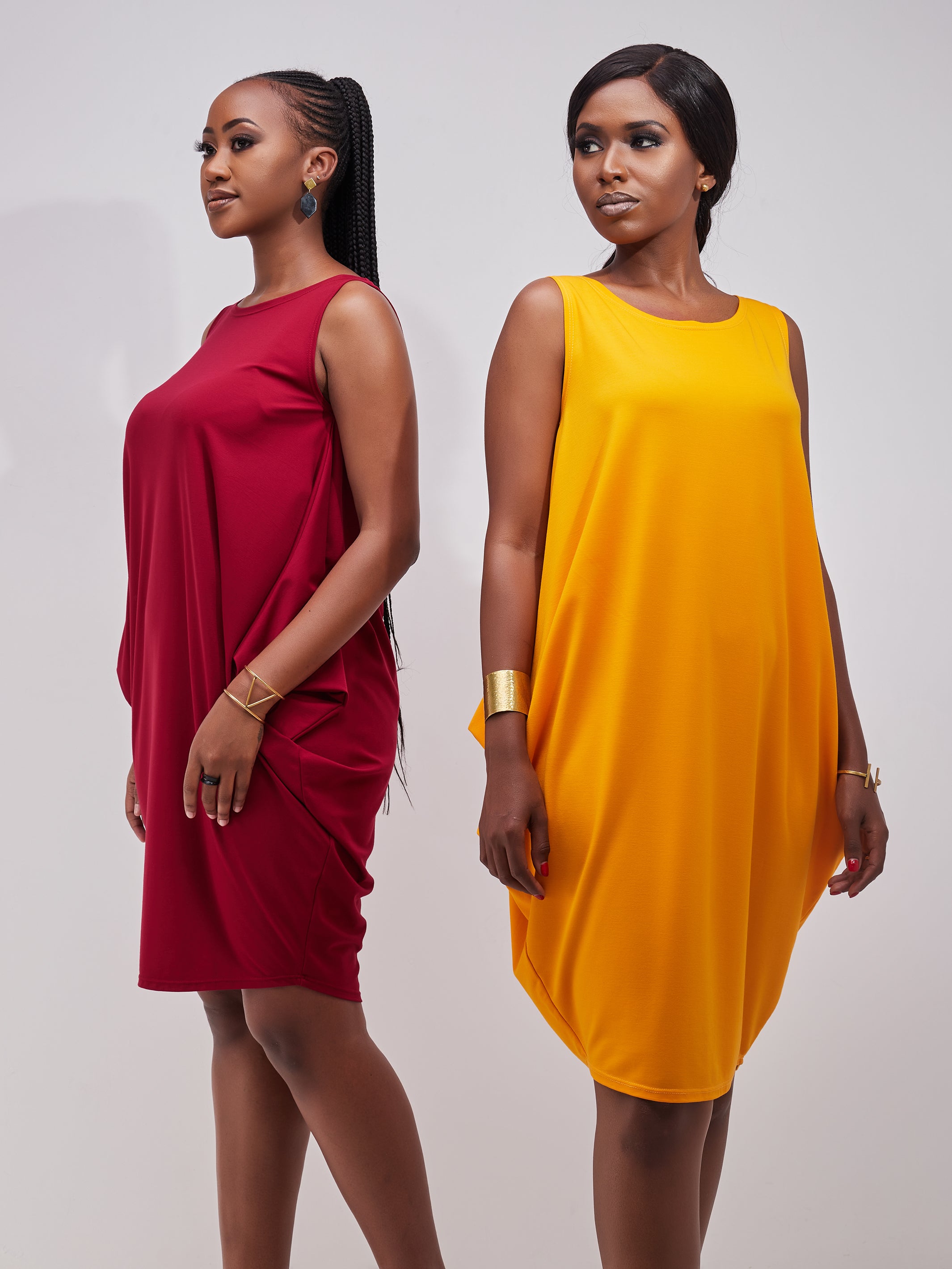 Vivo Salma Knee Length Dress - Maroon