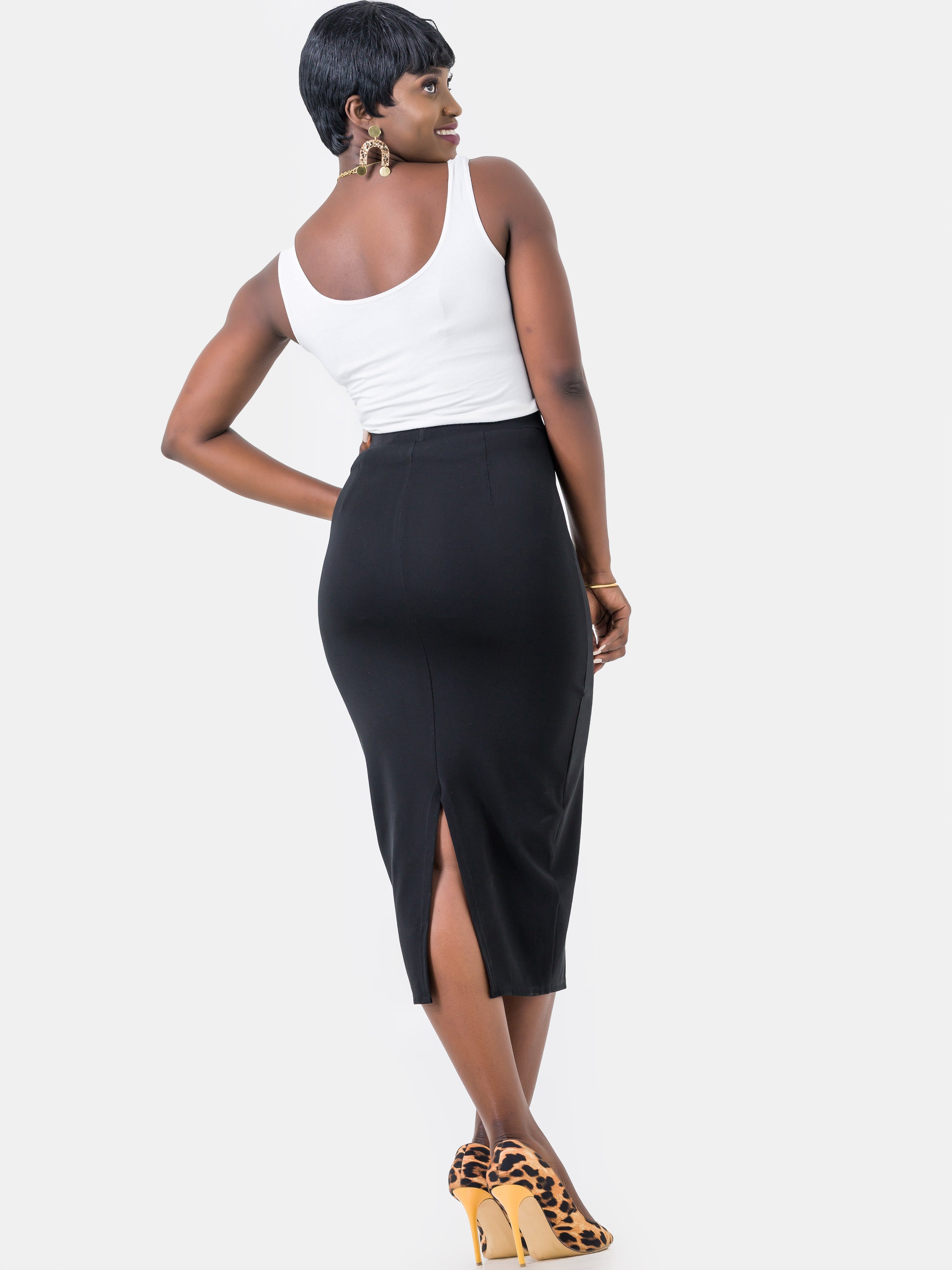 Vivo Basic Escape Midi Pencil Skirt - Black