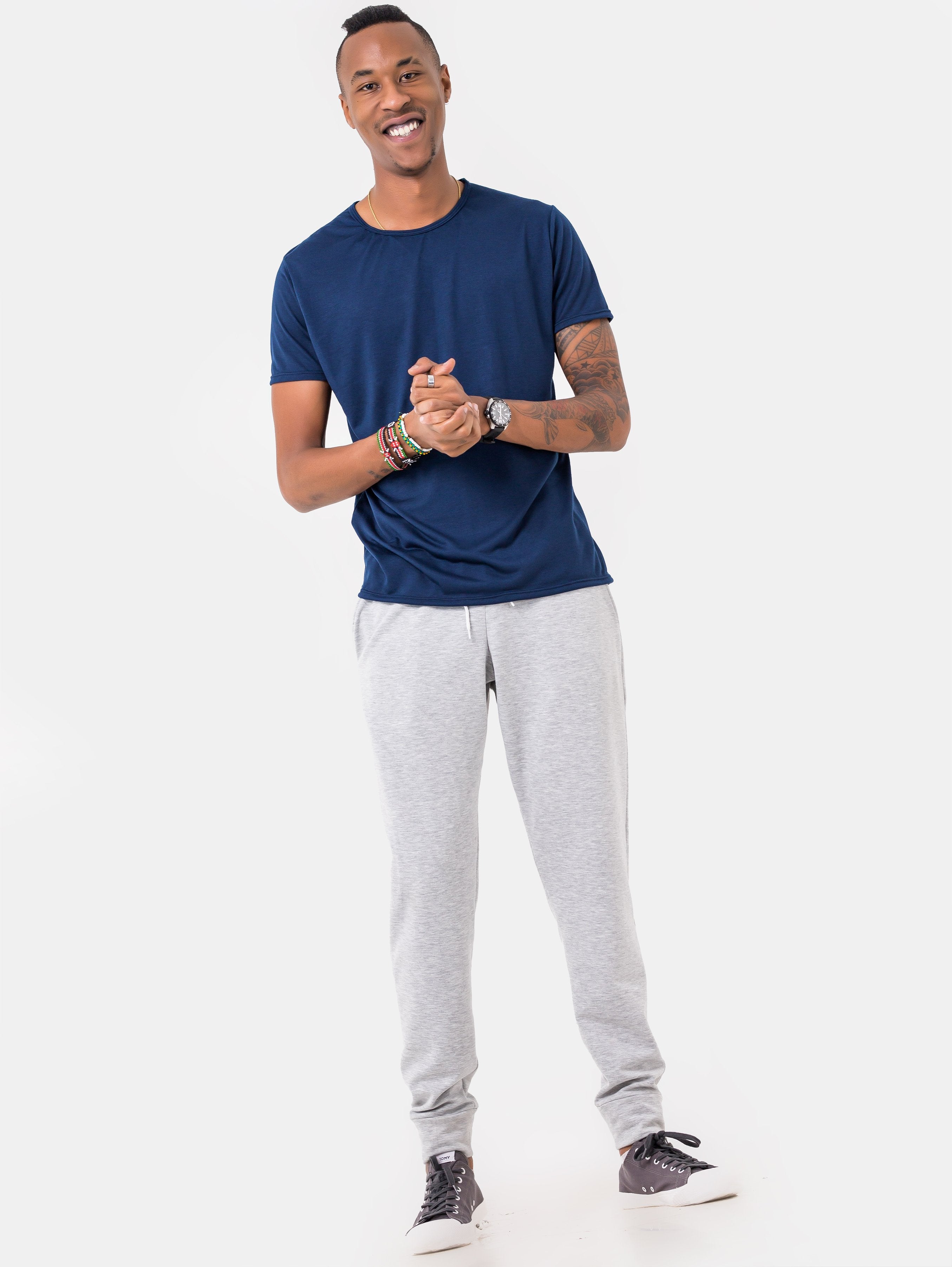 Zetu Basic Regular Length Unisex Joggers - White - Shop Zetu