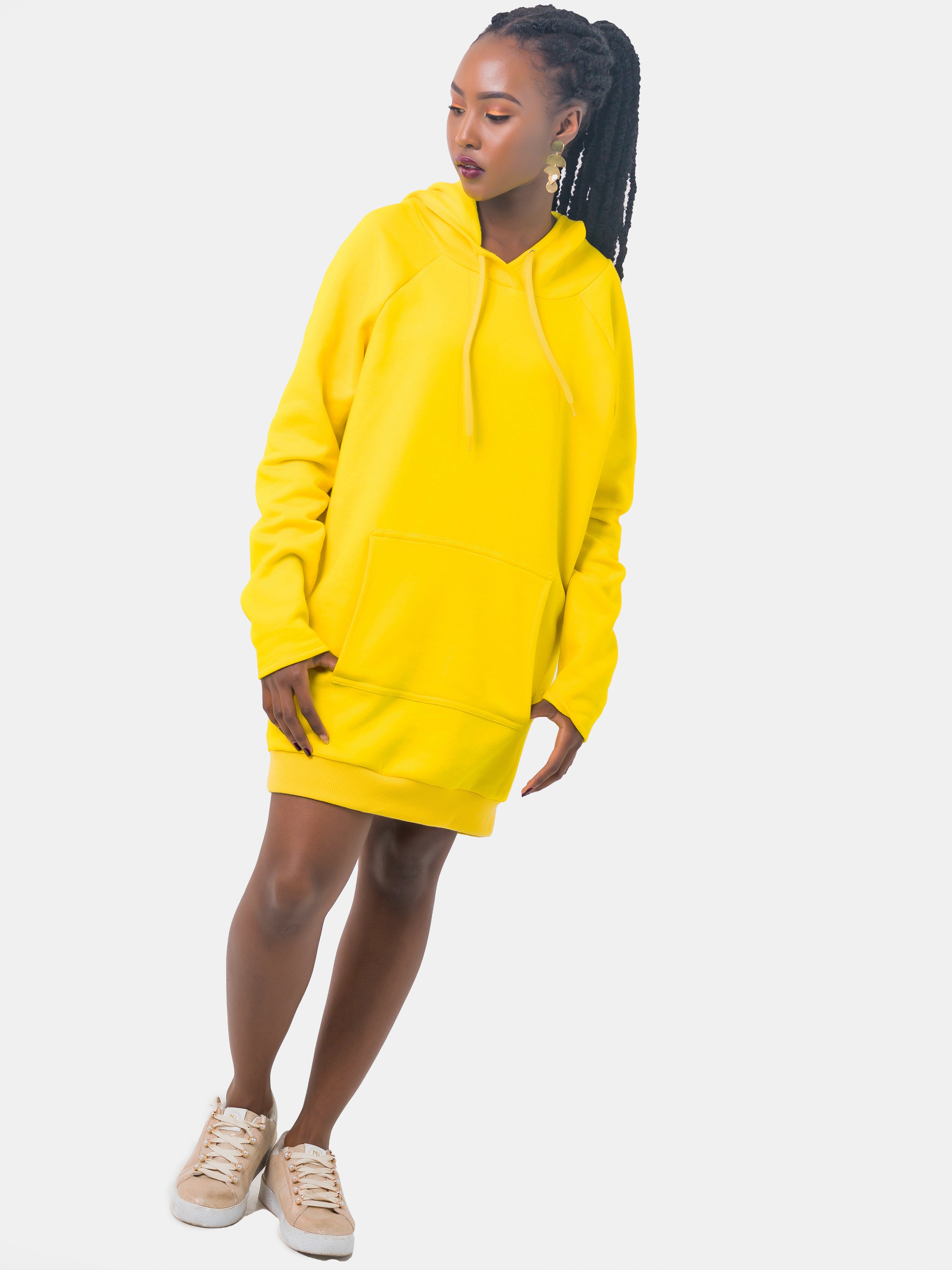 Zoya Basic Oversized Unisex Hoodie - Yellow