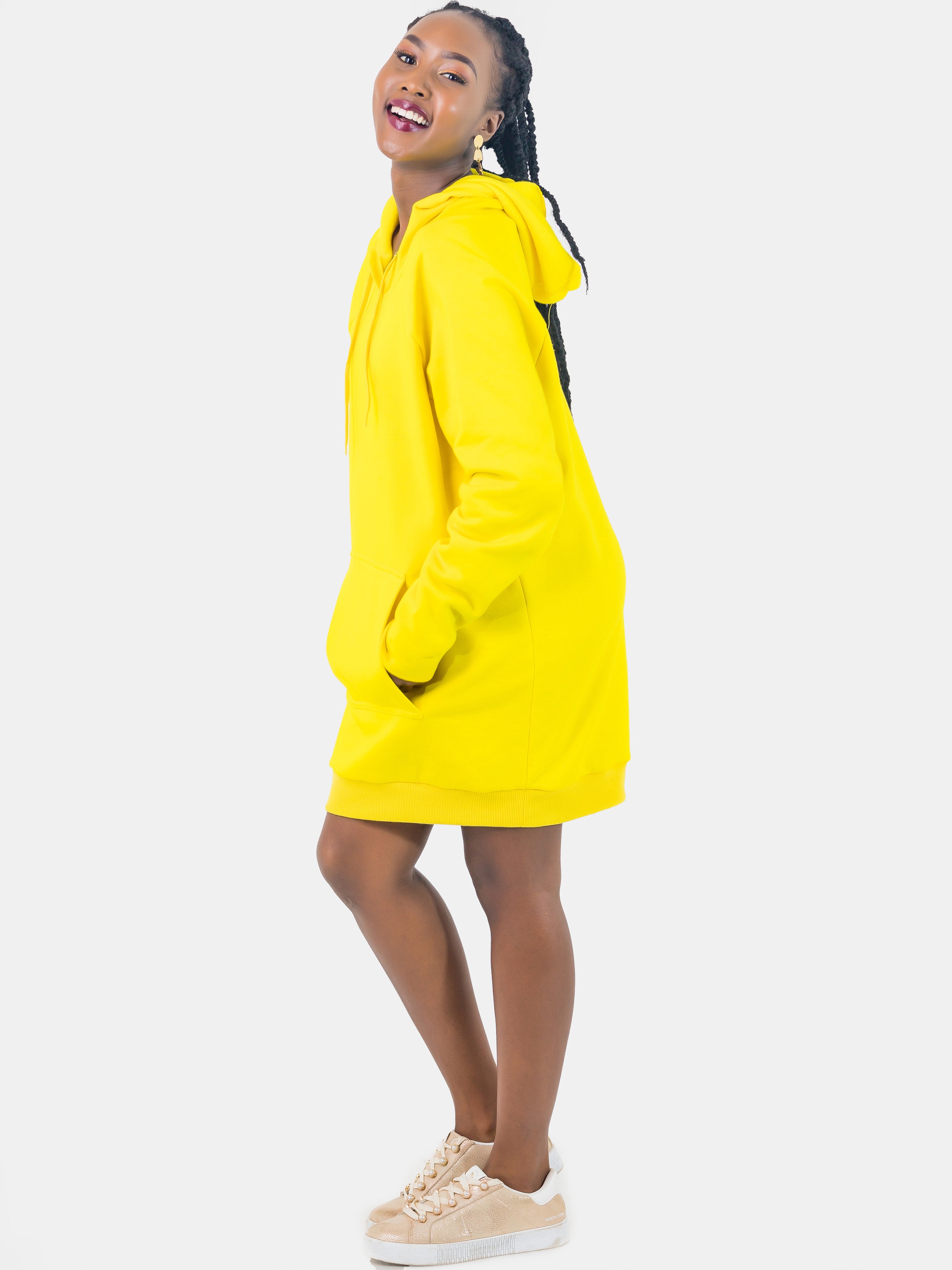 Zoya Basic Oversized Unisex Hoodie - Yellow