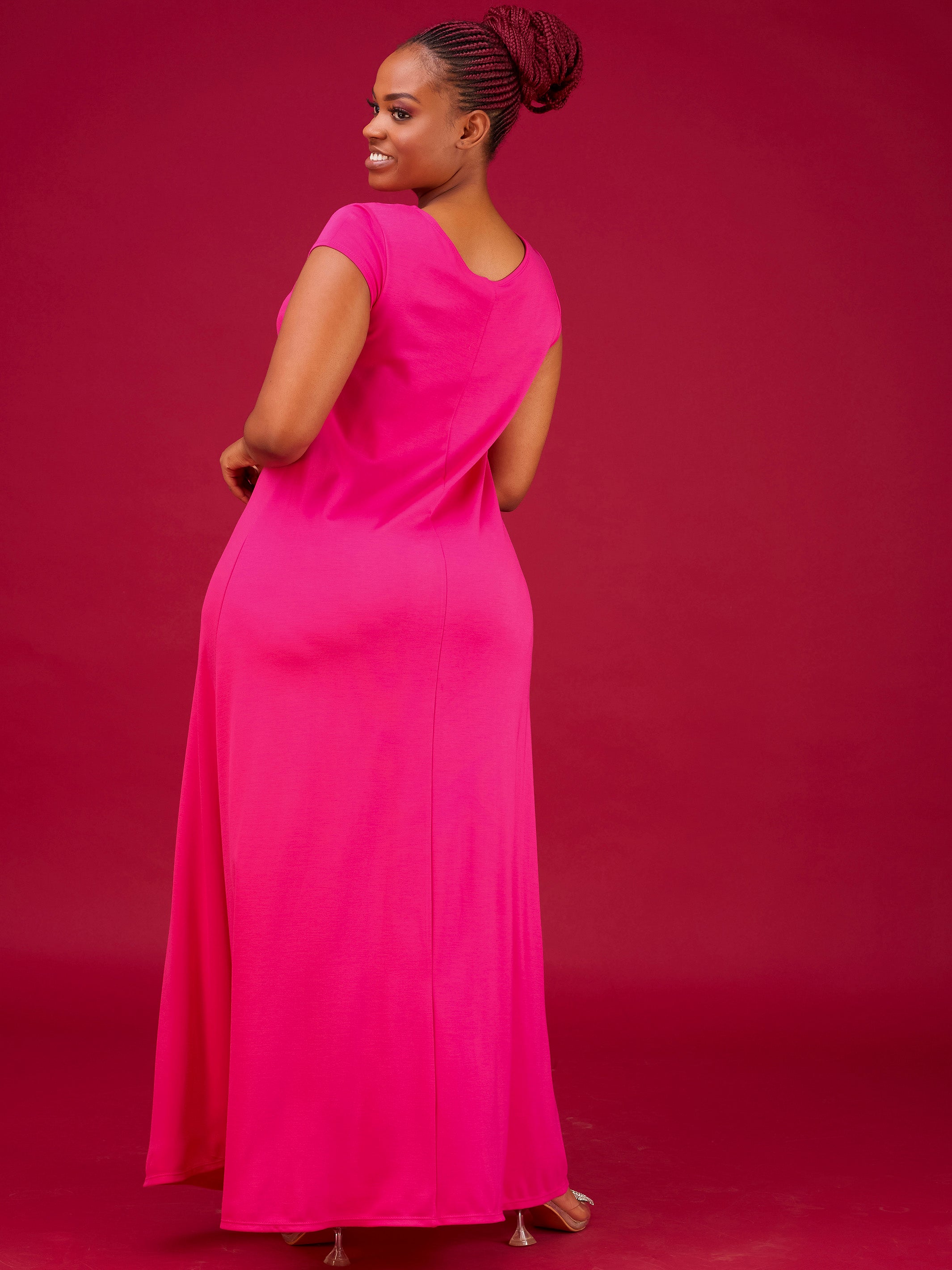 Vivo Basic Kena Tent Maxi Dress - Fuschia