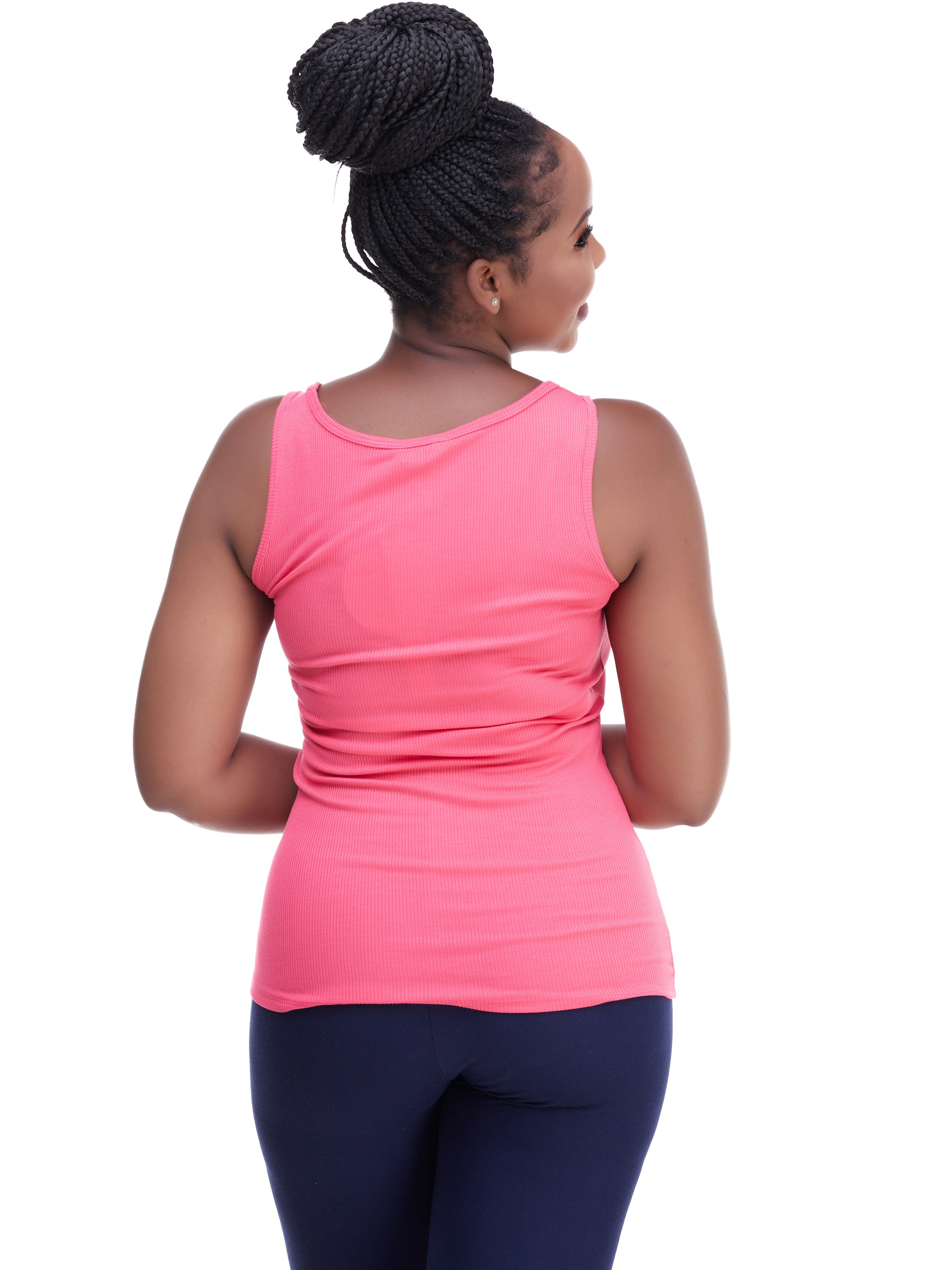 Safari Basic Ribbed Tank Top - Coral