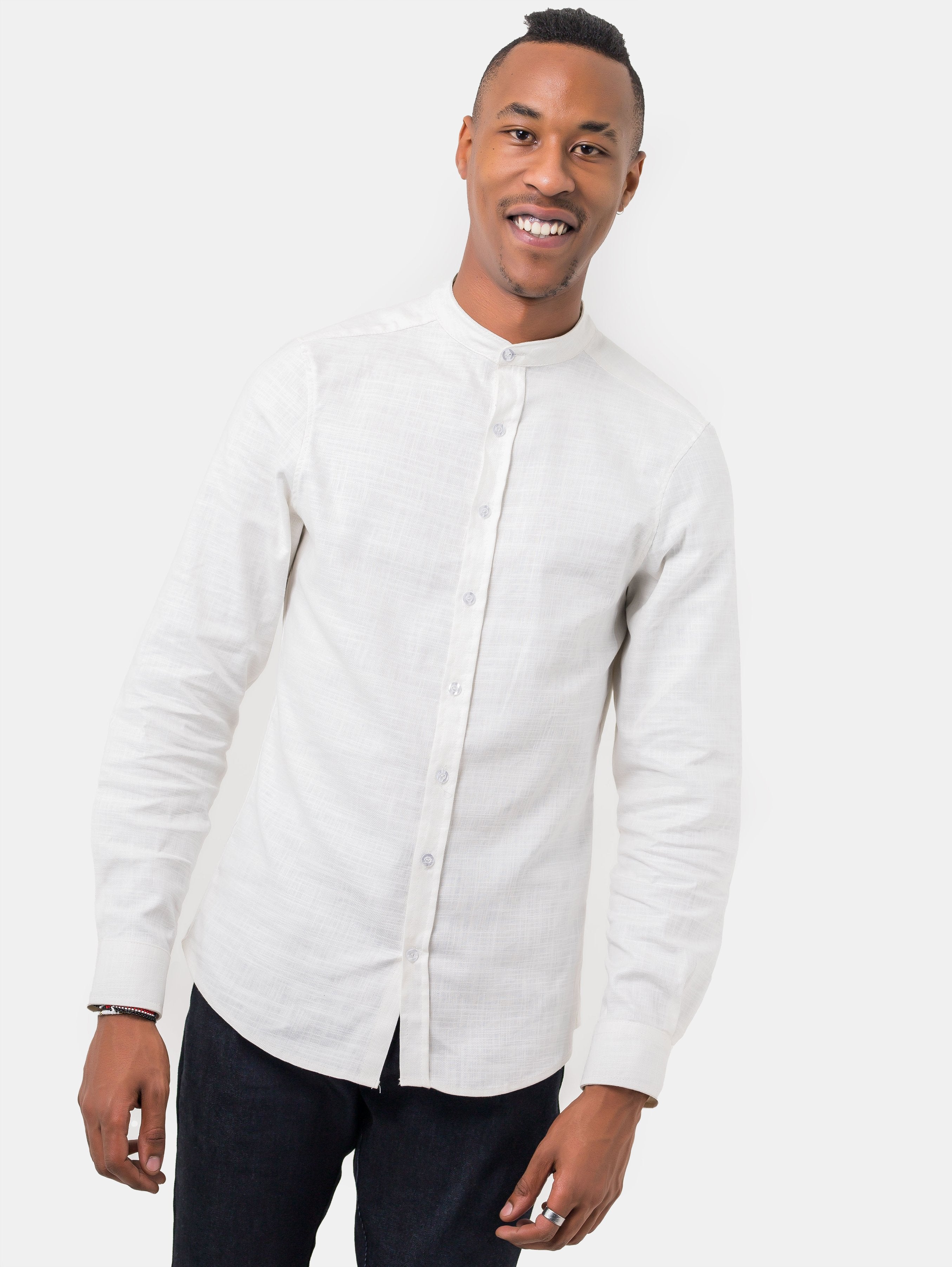 Zetu Men's Chinese Collar Buttondown Shirt - VivoWoman