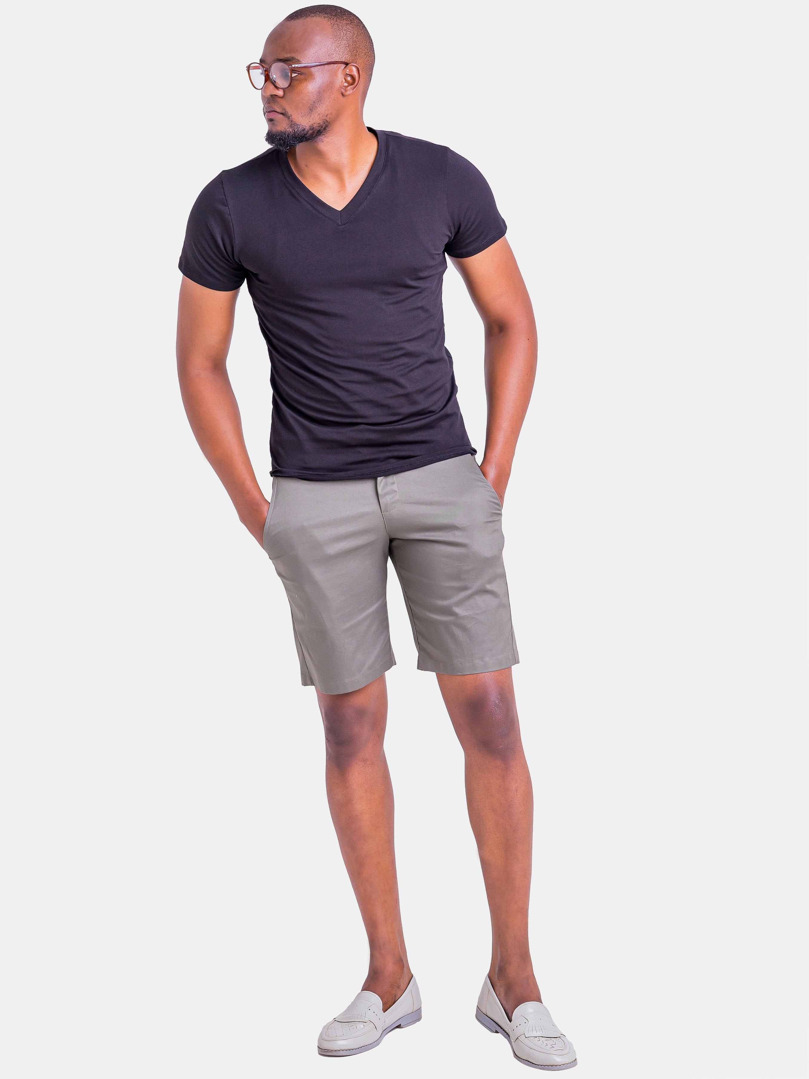 Zetu Men's Fitted Khaki Shorts - Shop Zetu