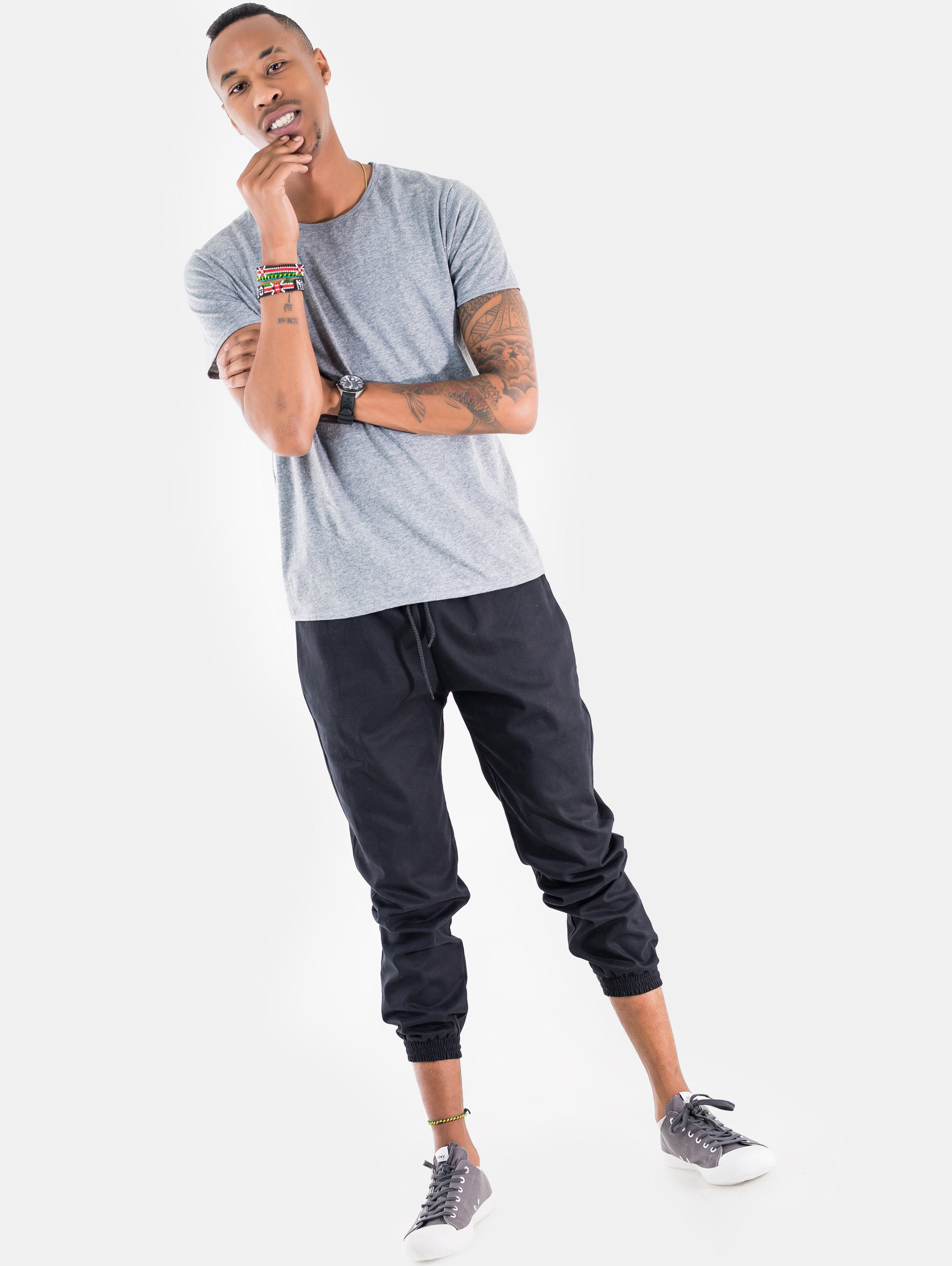 Zetu Khaki Unisex Joggers - Black - Shop Zetu