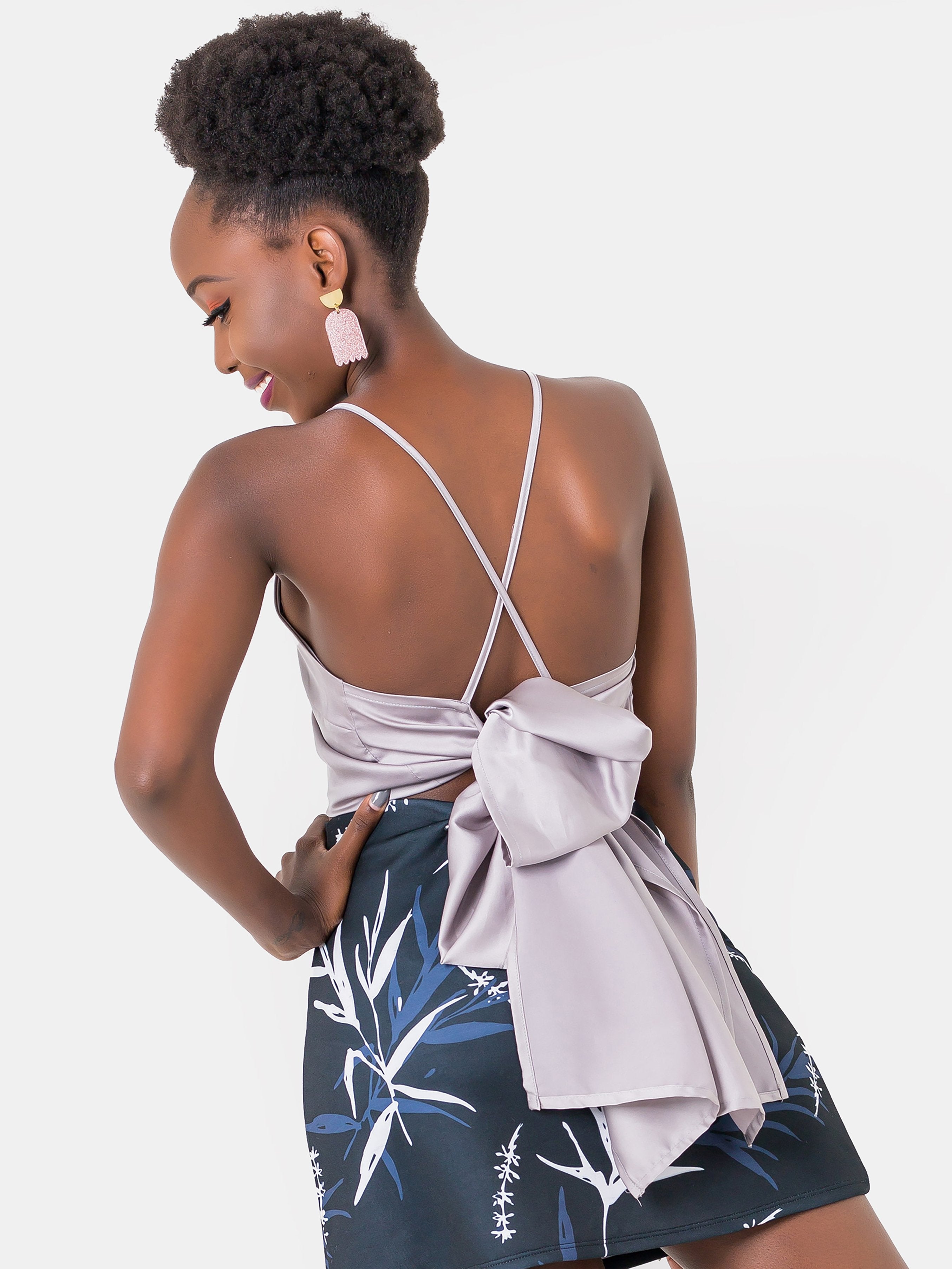 Zetu Backless Cami Top - Grey - Shop Zetu