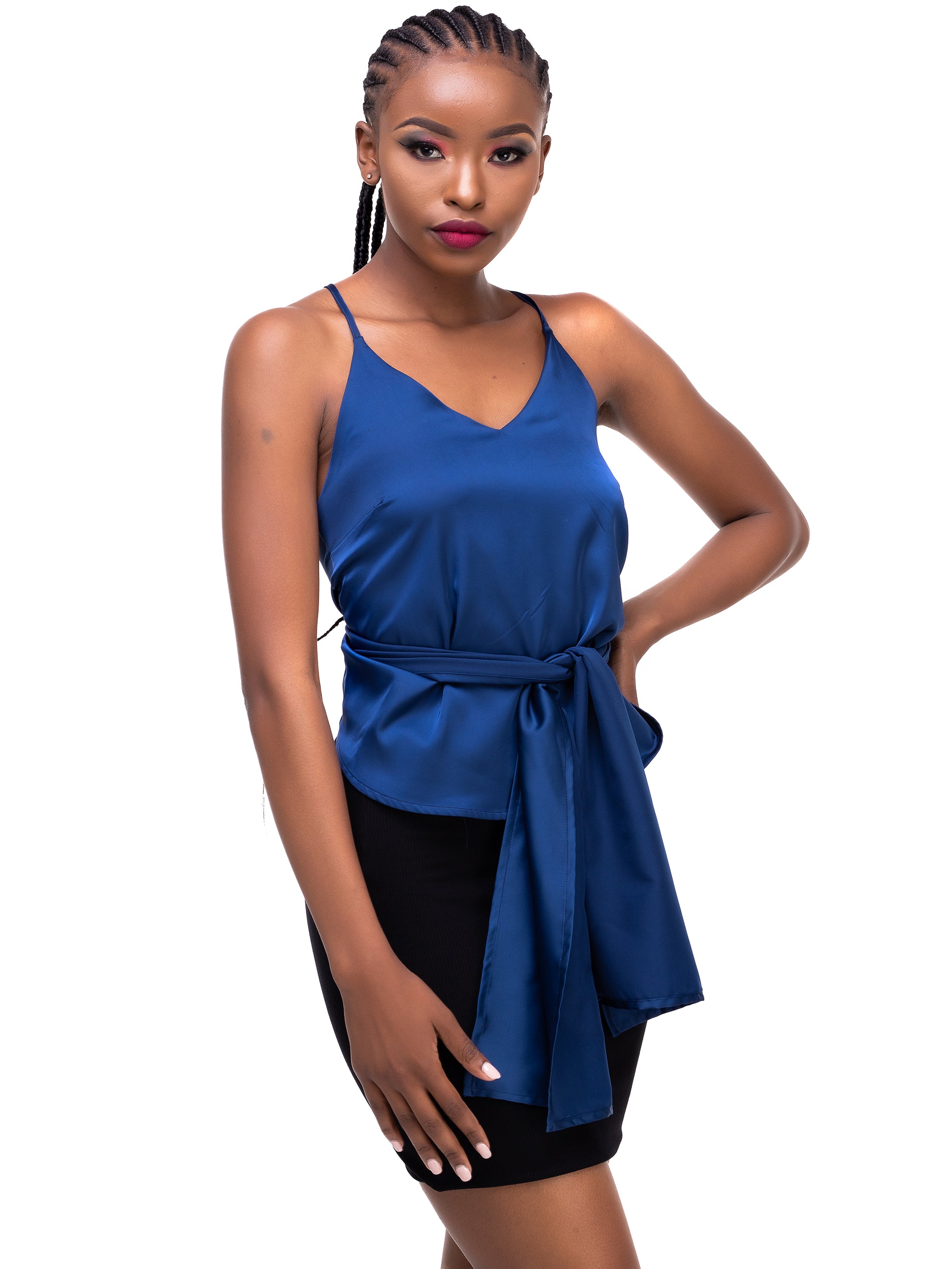 Zoya Backless Cami Top - Navy Blue