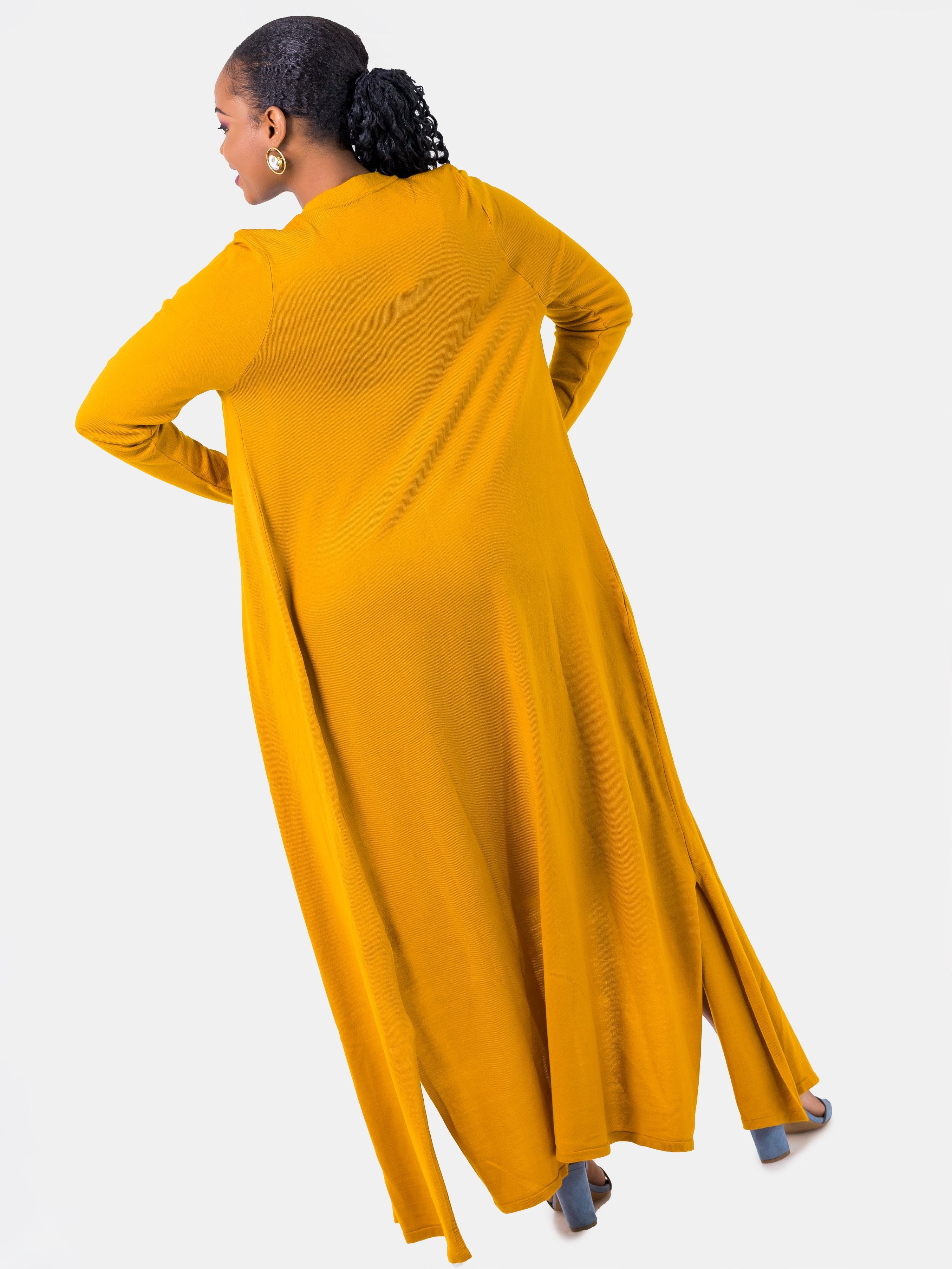 Vivo Basic Ladies Long Sleeve Cardigan - Mustard