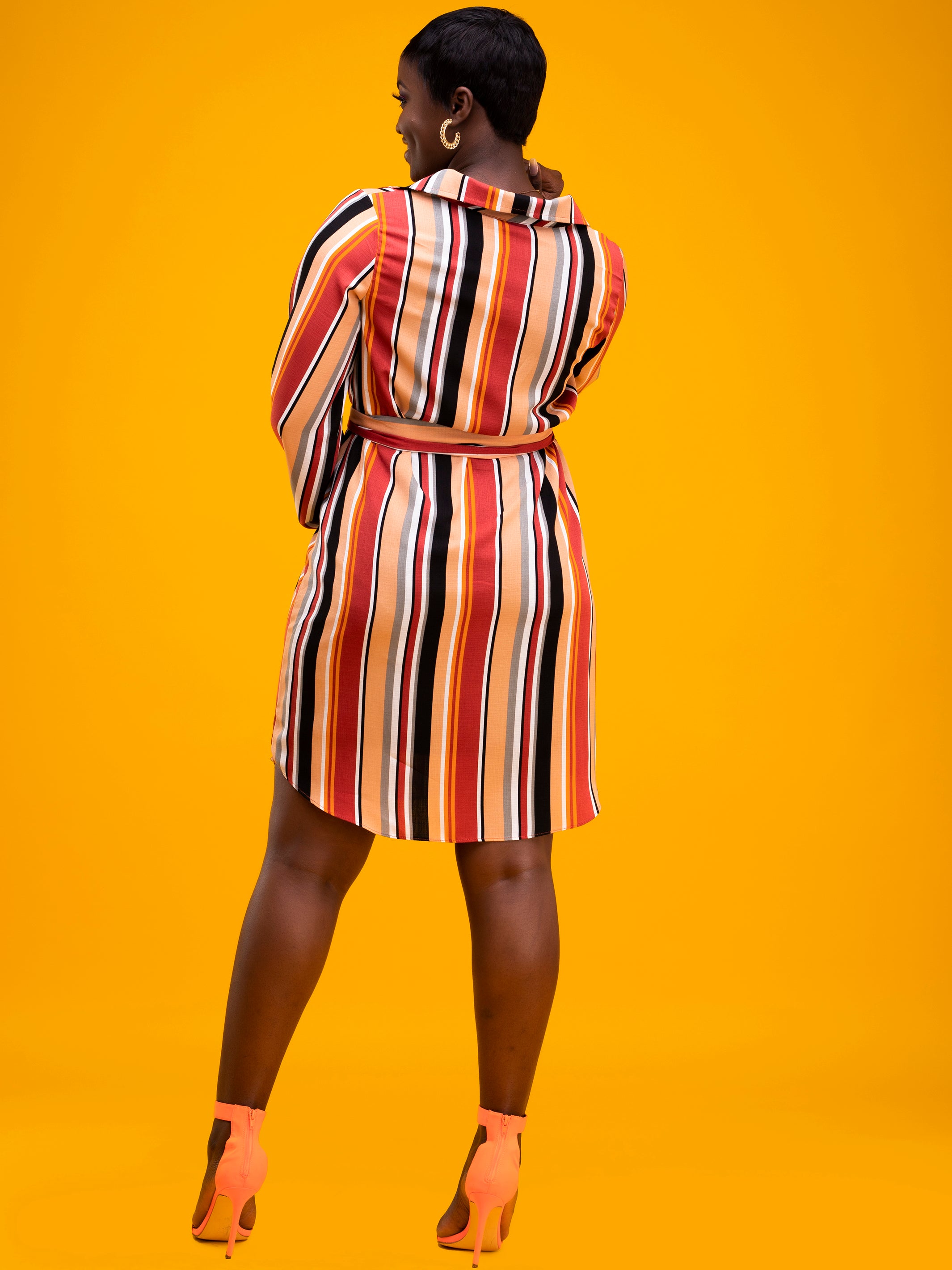 Vivo Tsavo A-Line Dress - Orange Print