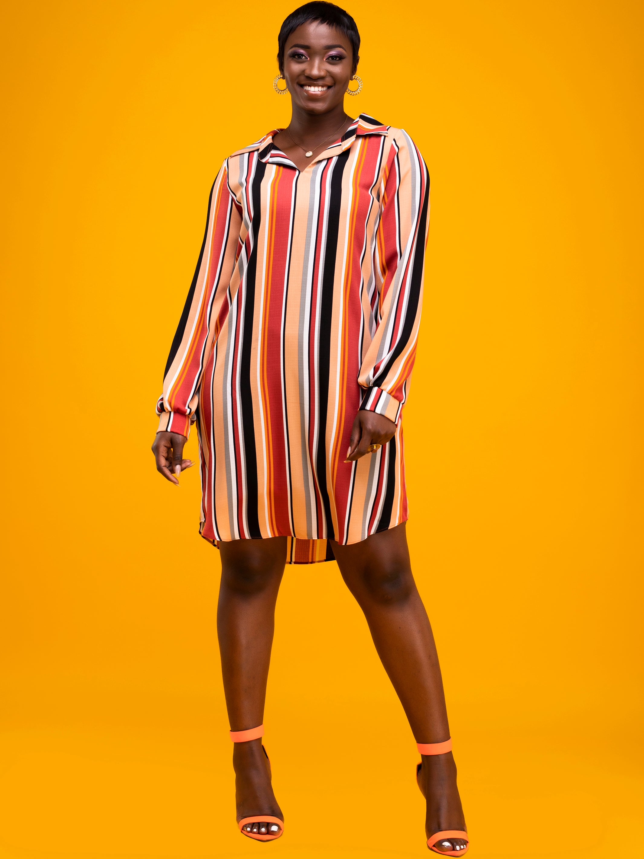 Vivo Tsavo A-Line Dress - Orange Print