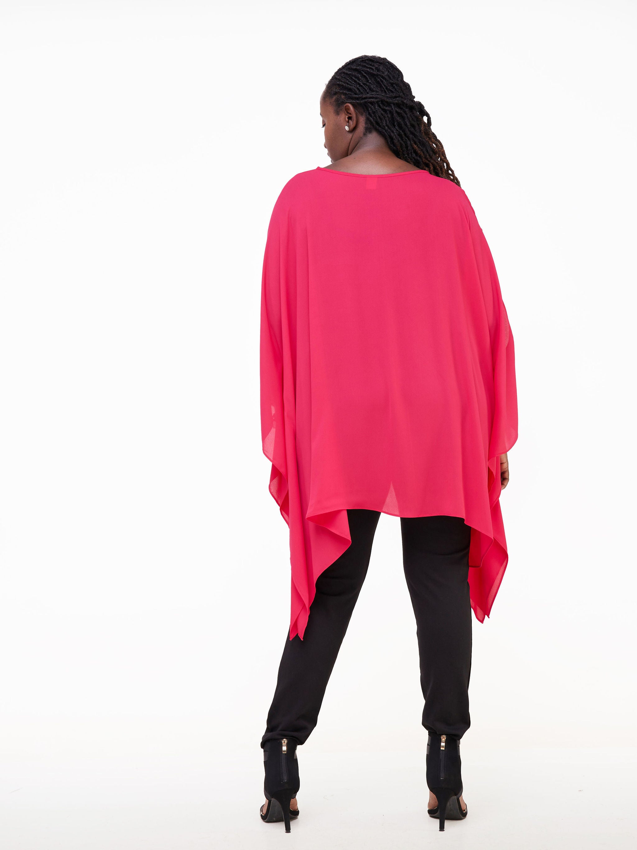 Vivo Basic Slit Sleeve Loose Top - Pink