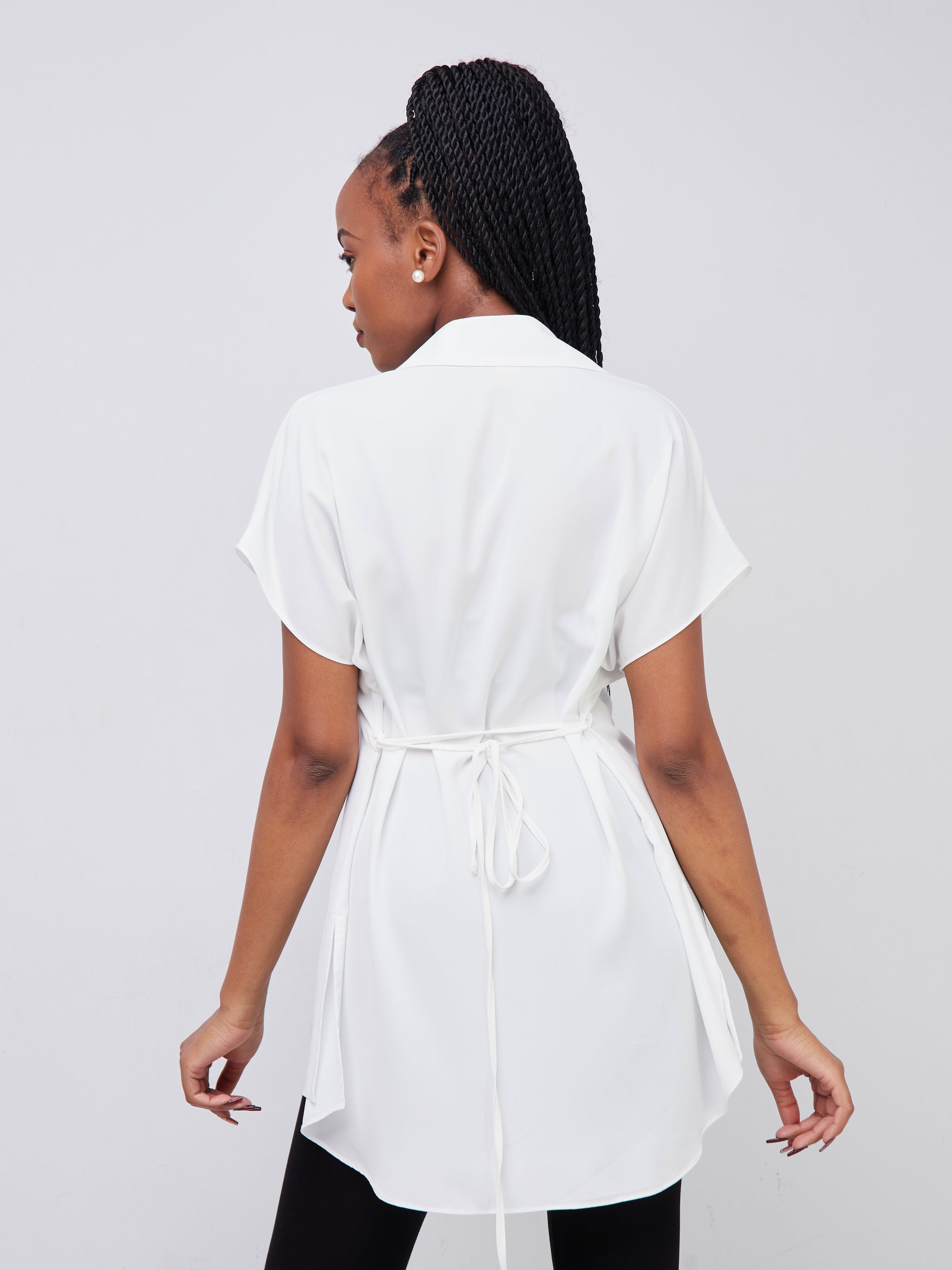 Vivo Dali Drop Shoulder Tunic Shirt - White