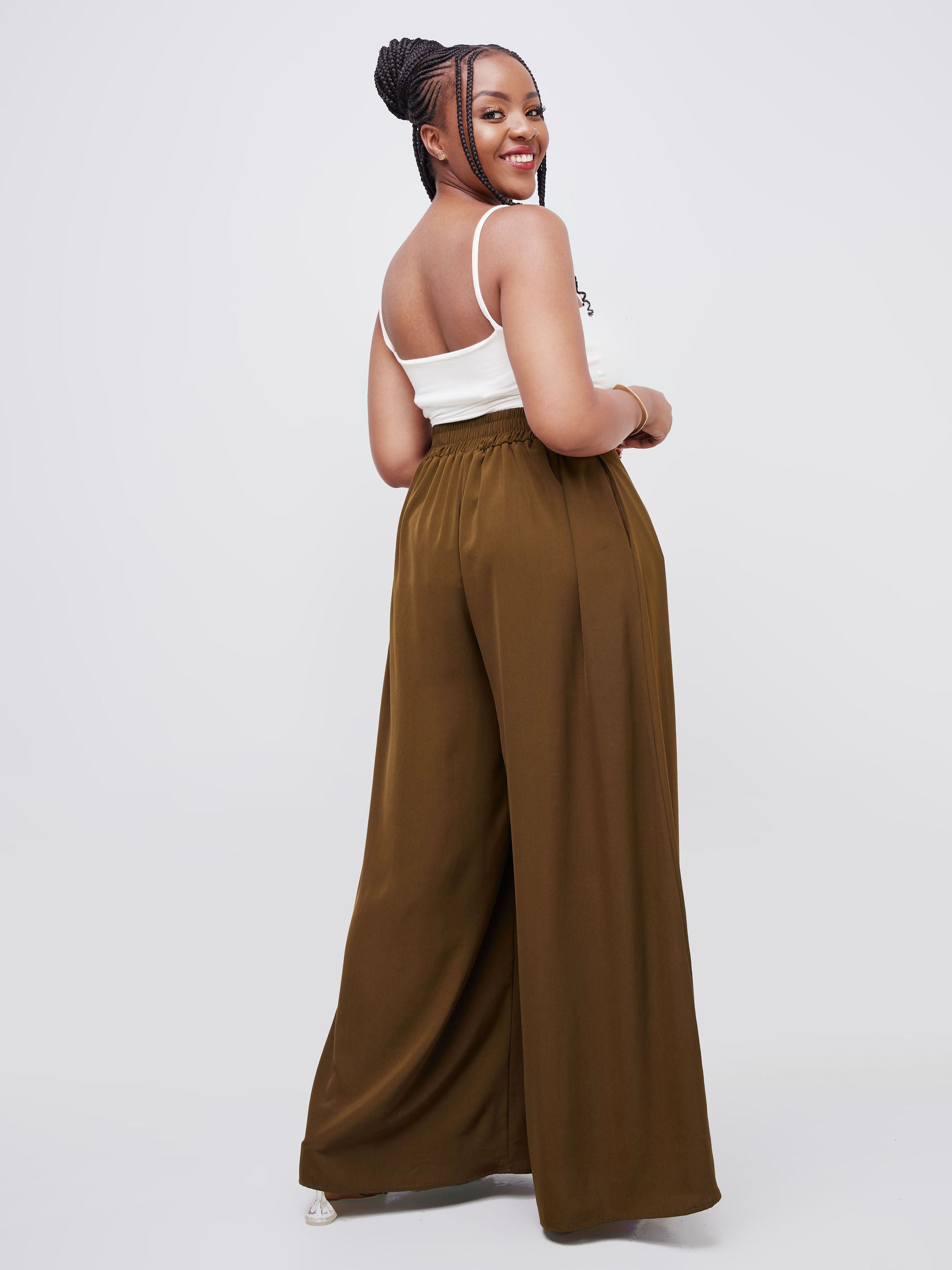 Vivo Dali Panel Wide Leg Pants - Hunters Green