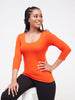 Vivo Basic 3/4 Sleeve Top - Orange