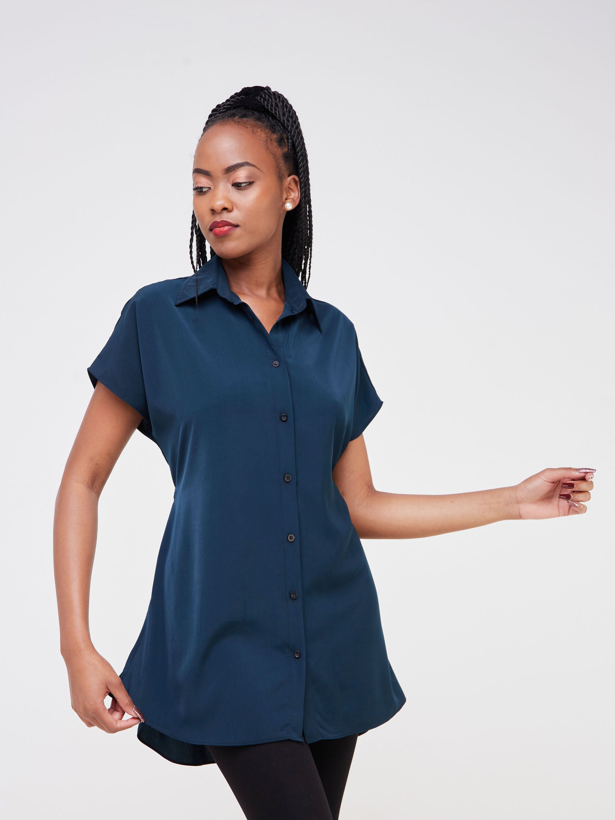 Vivo Dali Drop Shoulder Tunic Shirt - Dark Teal