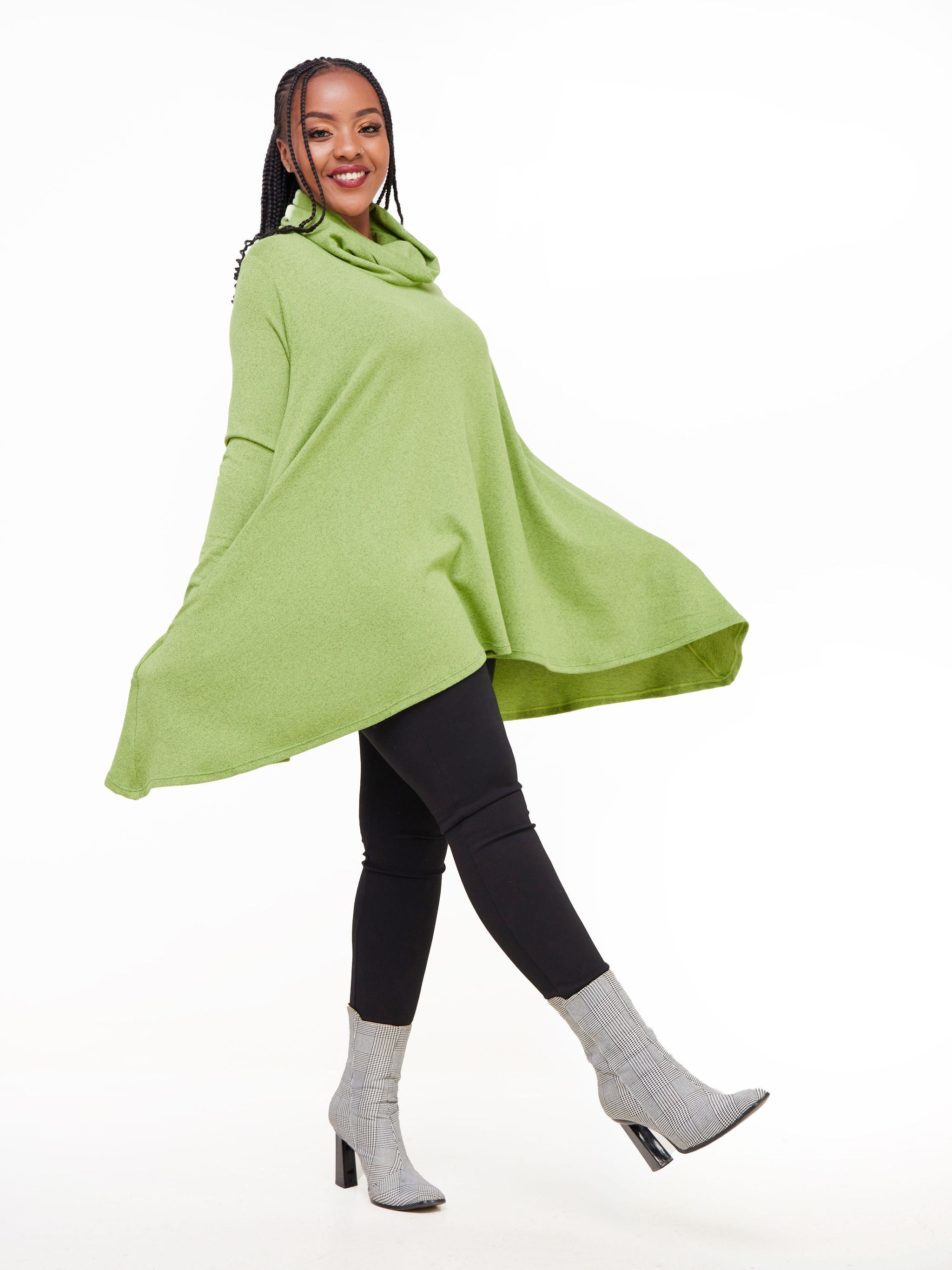 Vivo Basic Imelda Cowl Sweater -  Olive Green