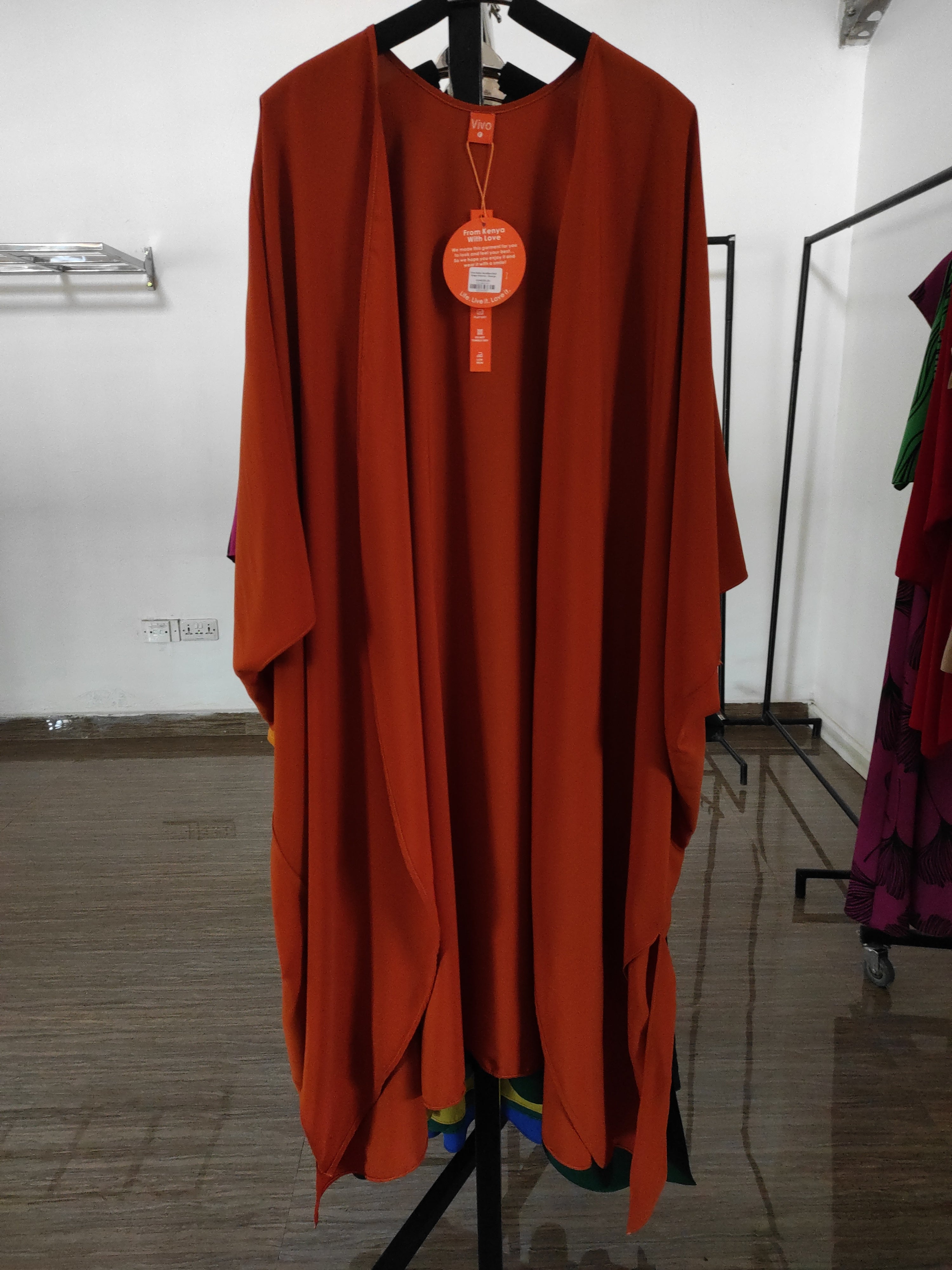 Vivo Asika Handkerchief Drape Kimono - Orange