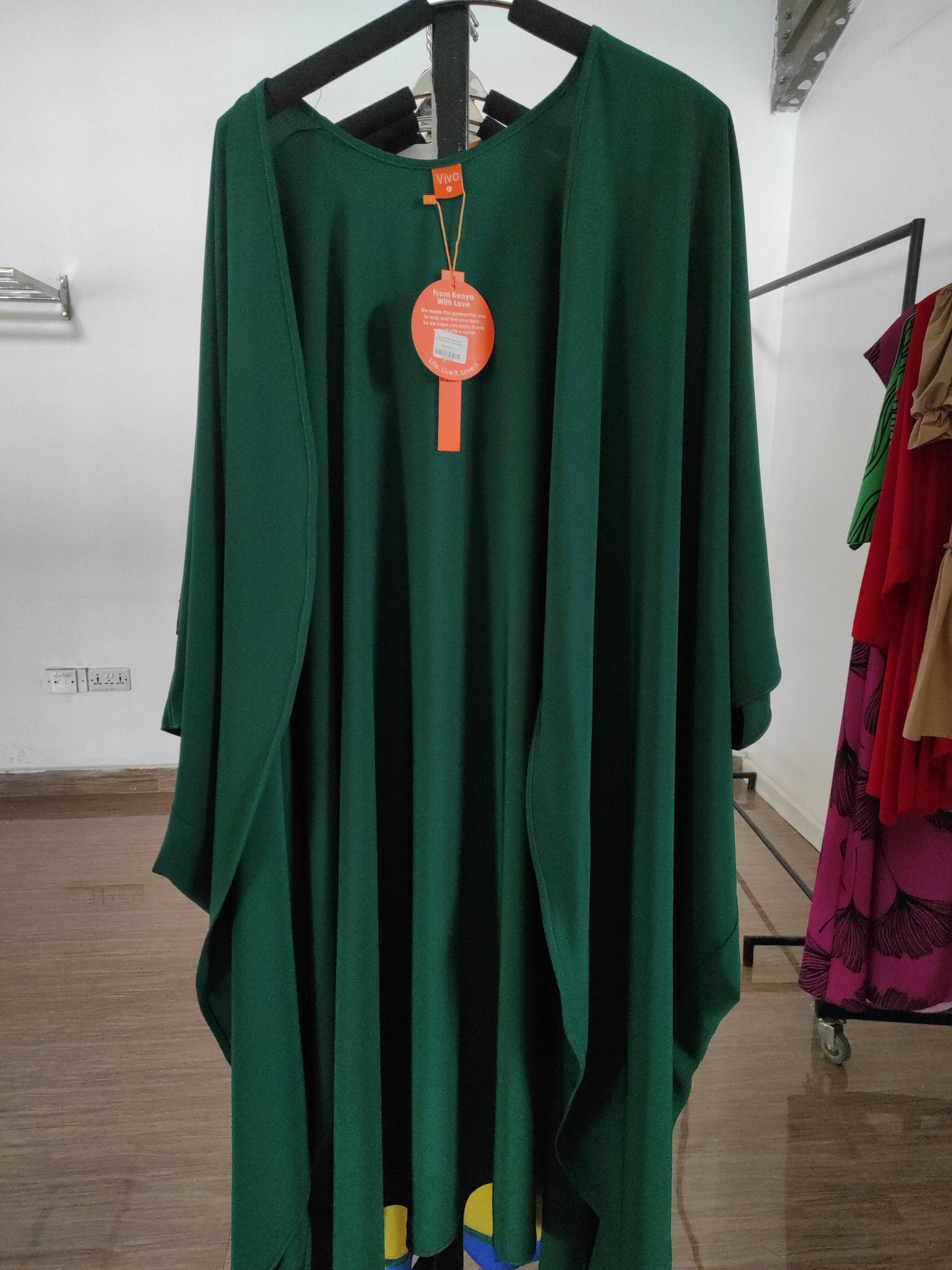 Vivo Asika Handkerchief Drape Kimono - Dark Green