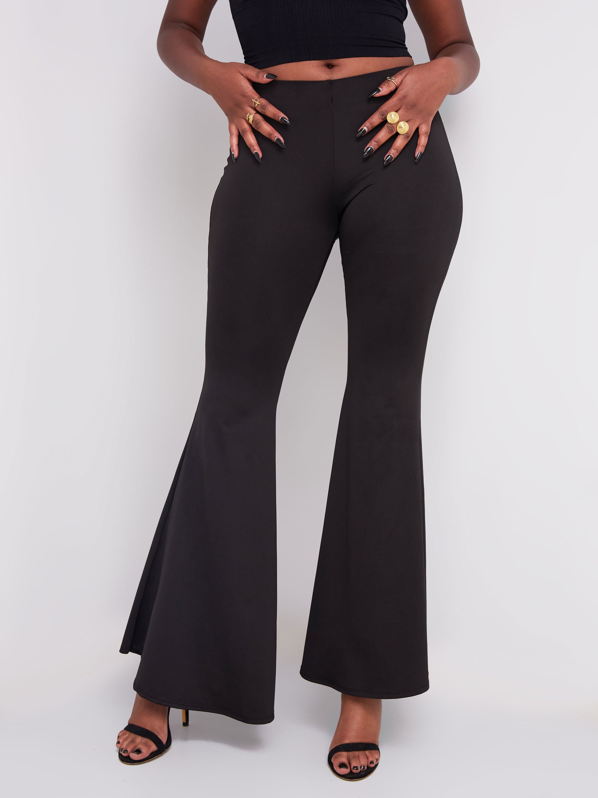 Zoya Party Flared Leggings - Black