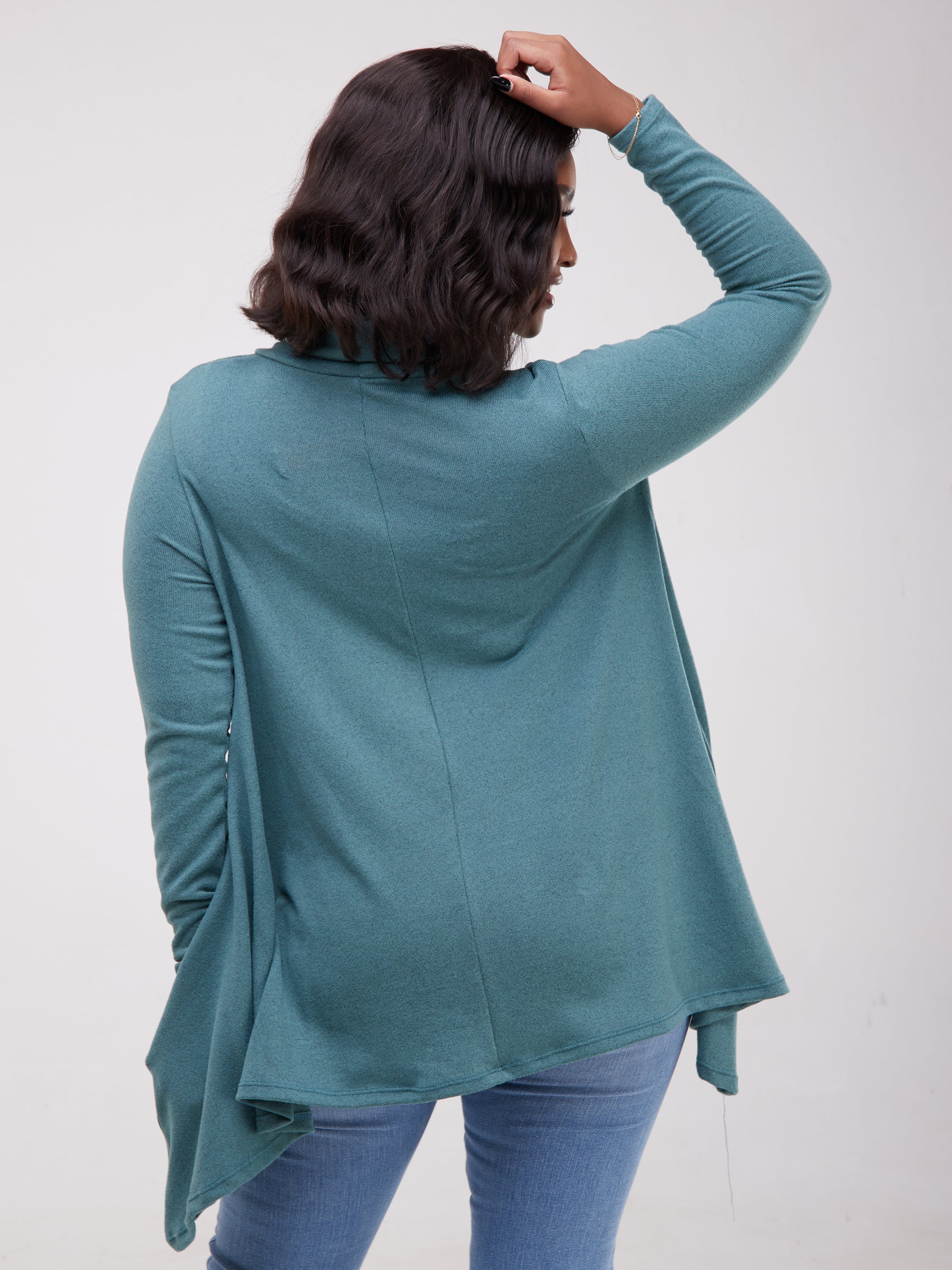 Vivo Basic Imelda Cowl Sweater - Blue