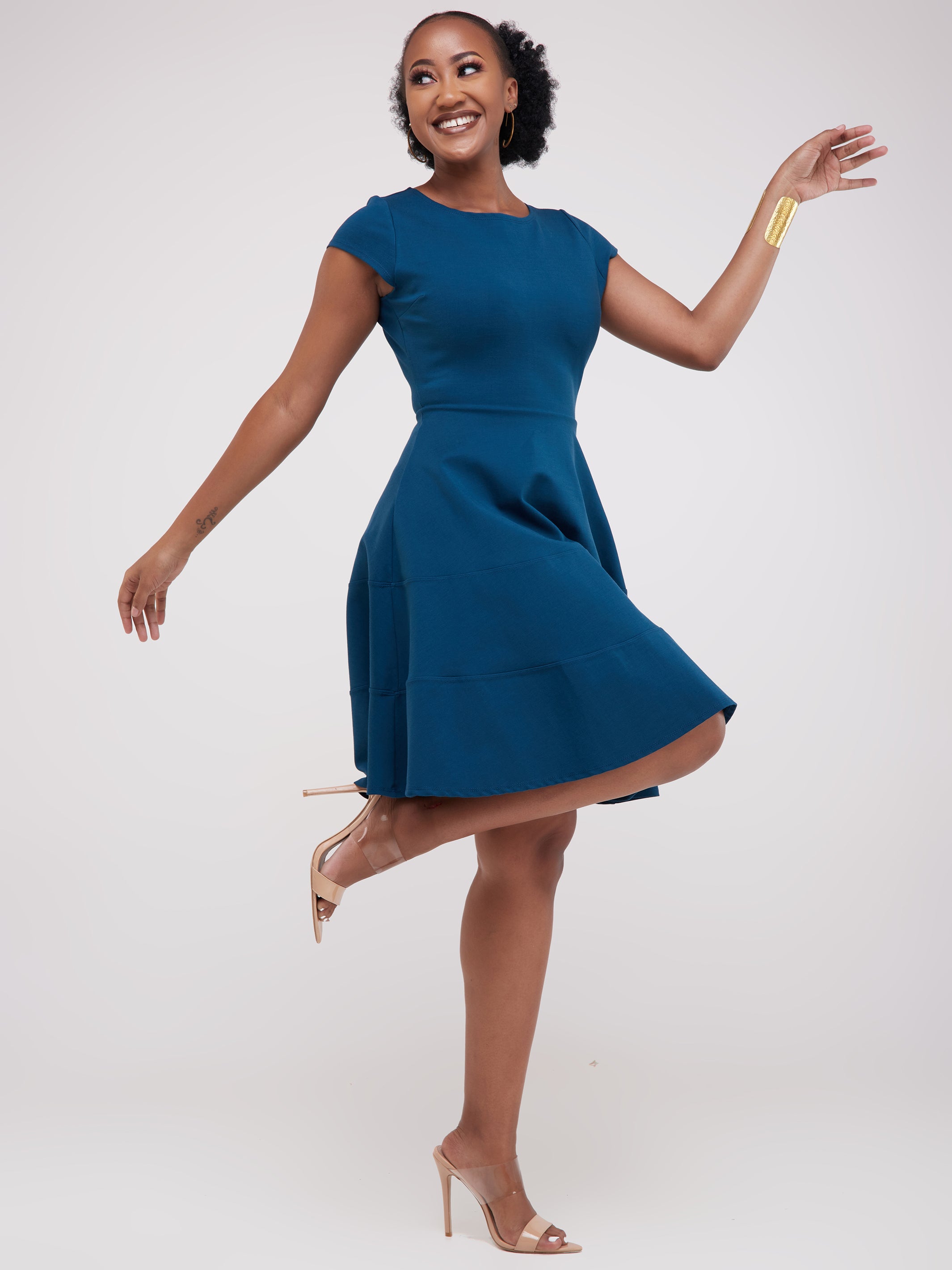 Vivo Waridi A-Line Dress - Teal