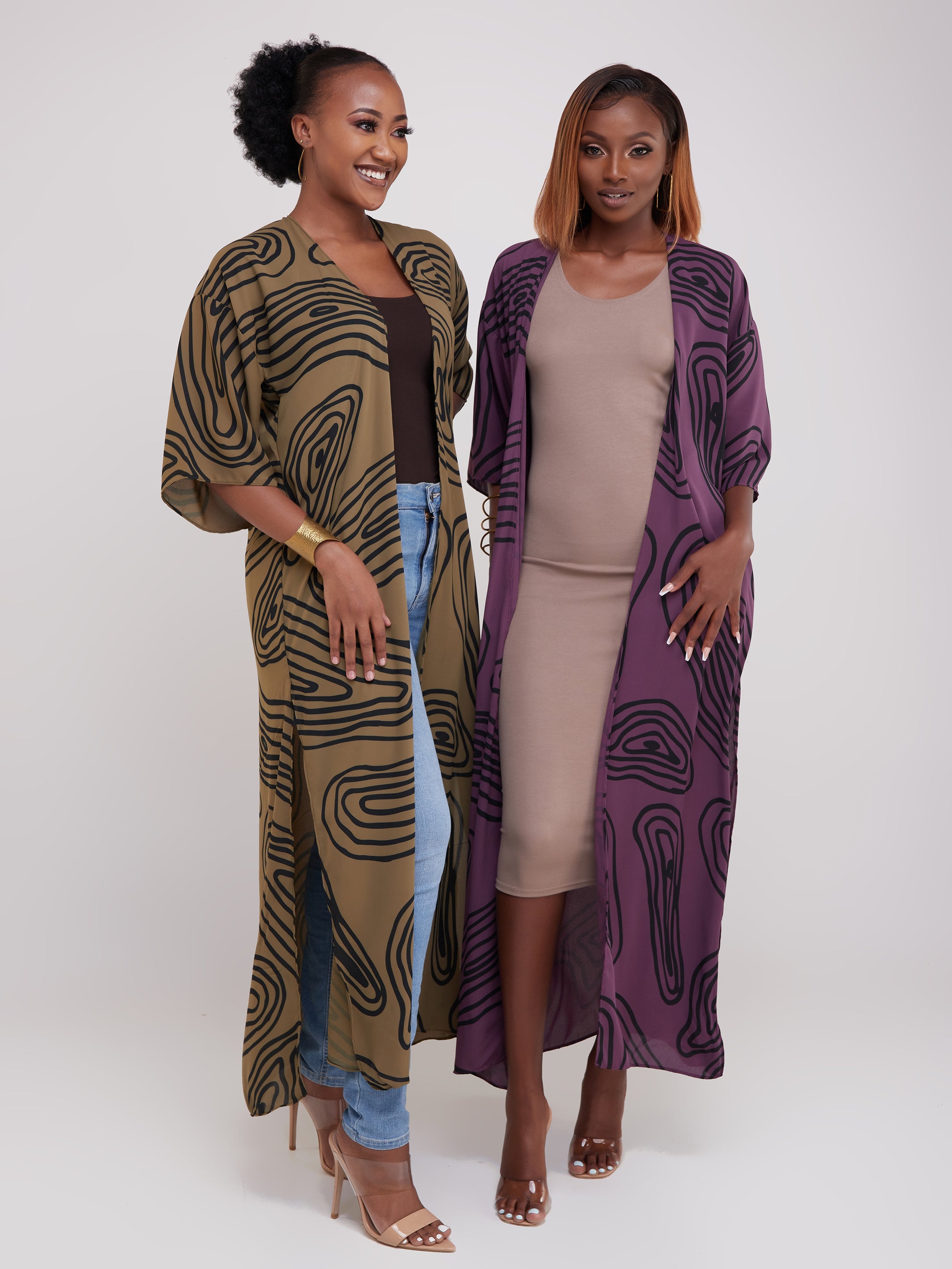 Vivo Basic Nandi A-Line Kimono - Hunters / Black Print