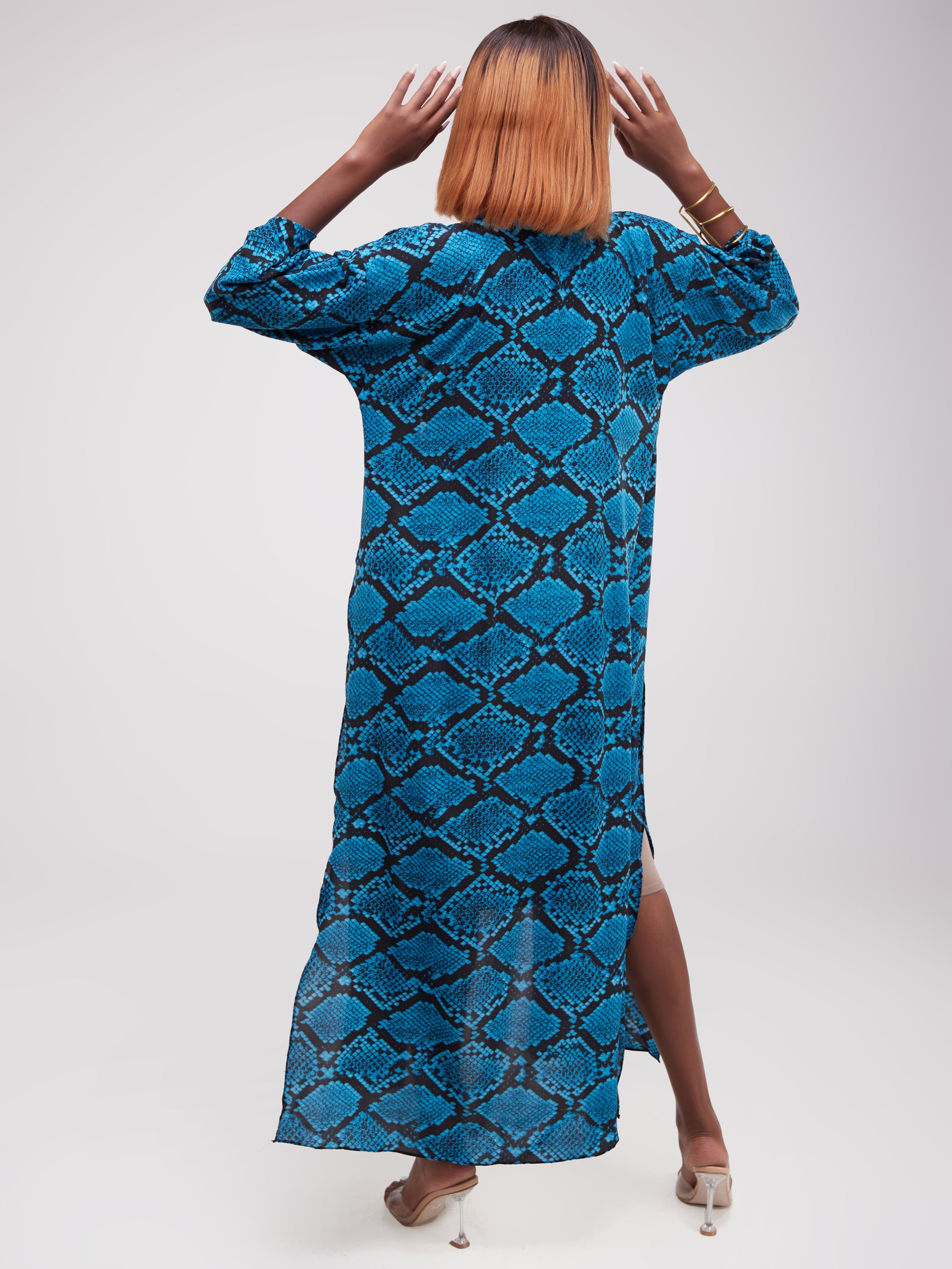Safari Maisha Long Sleeved Kimono - Teal Print