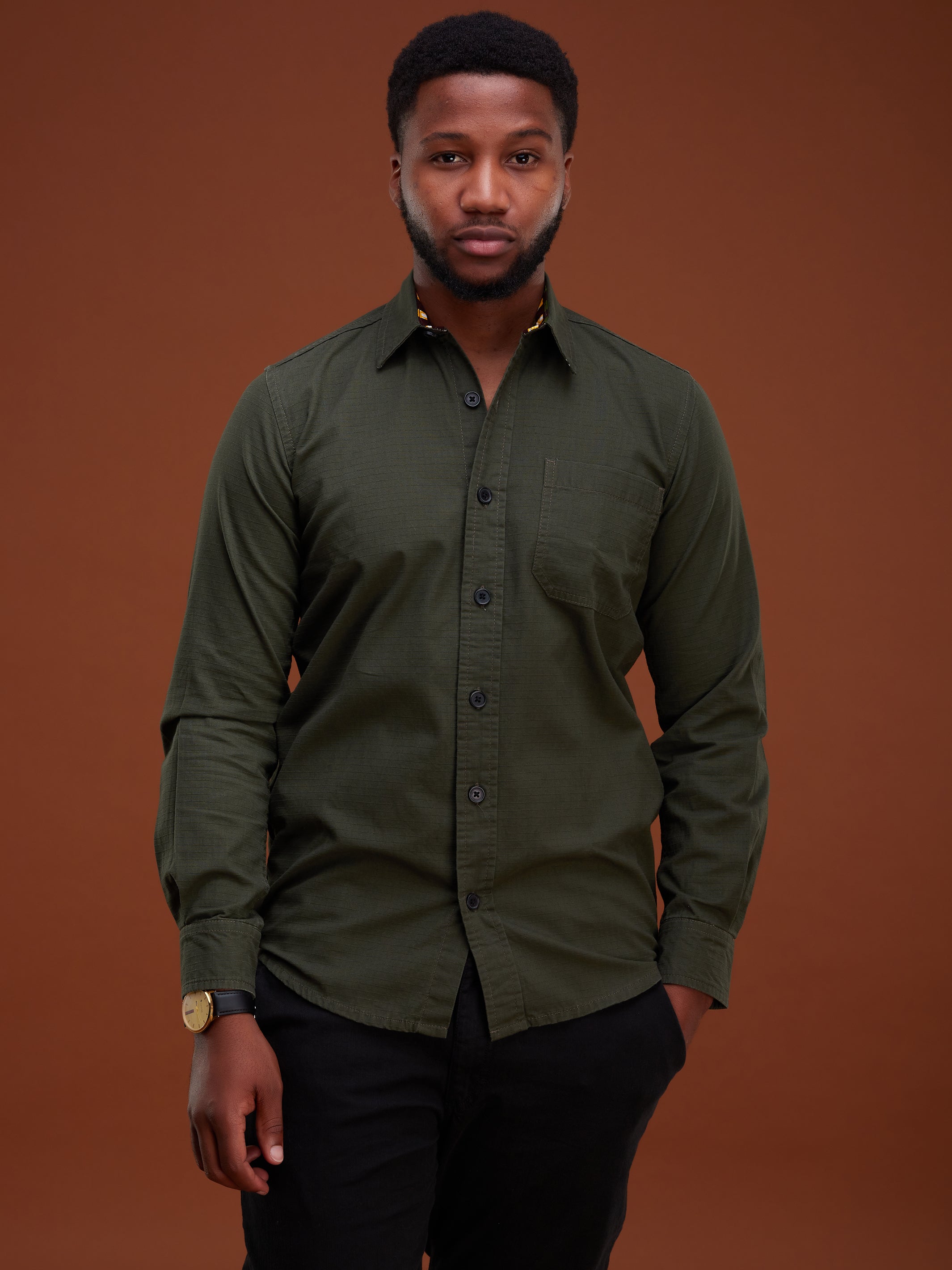 Safari Men's Button Down Shirt - Hunters Green