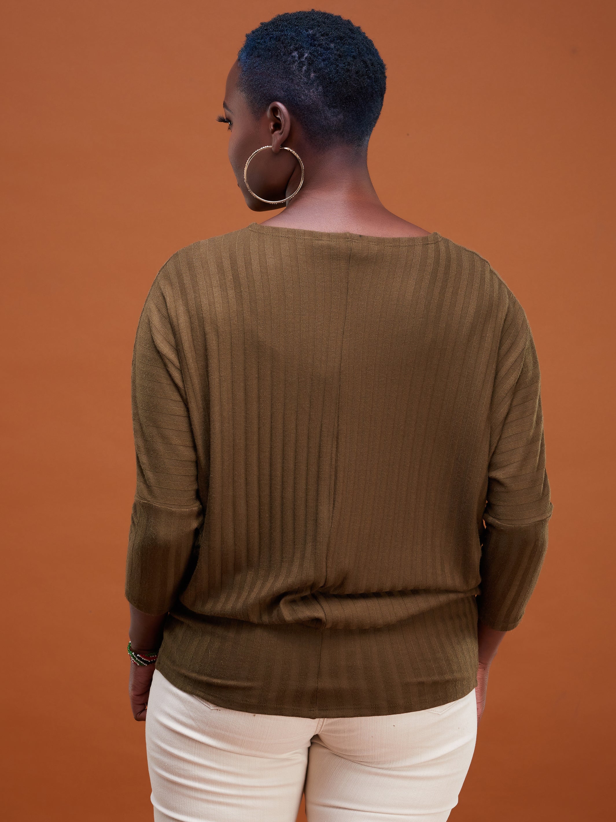Safari Basic Tunic Dolman Sweater Top - Hunters Green