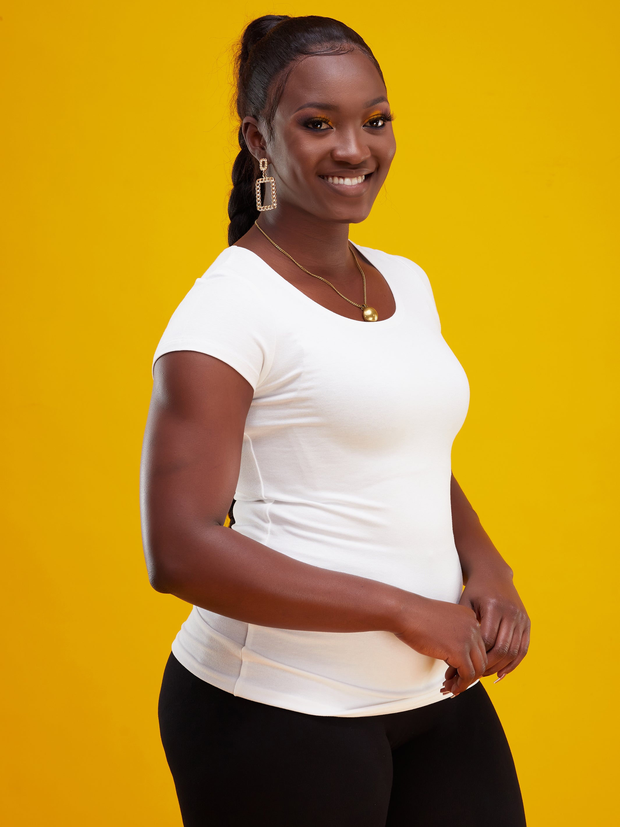 Vivo Basic Val Cap Sleeve Top - Off White