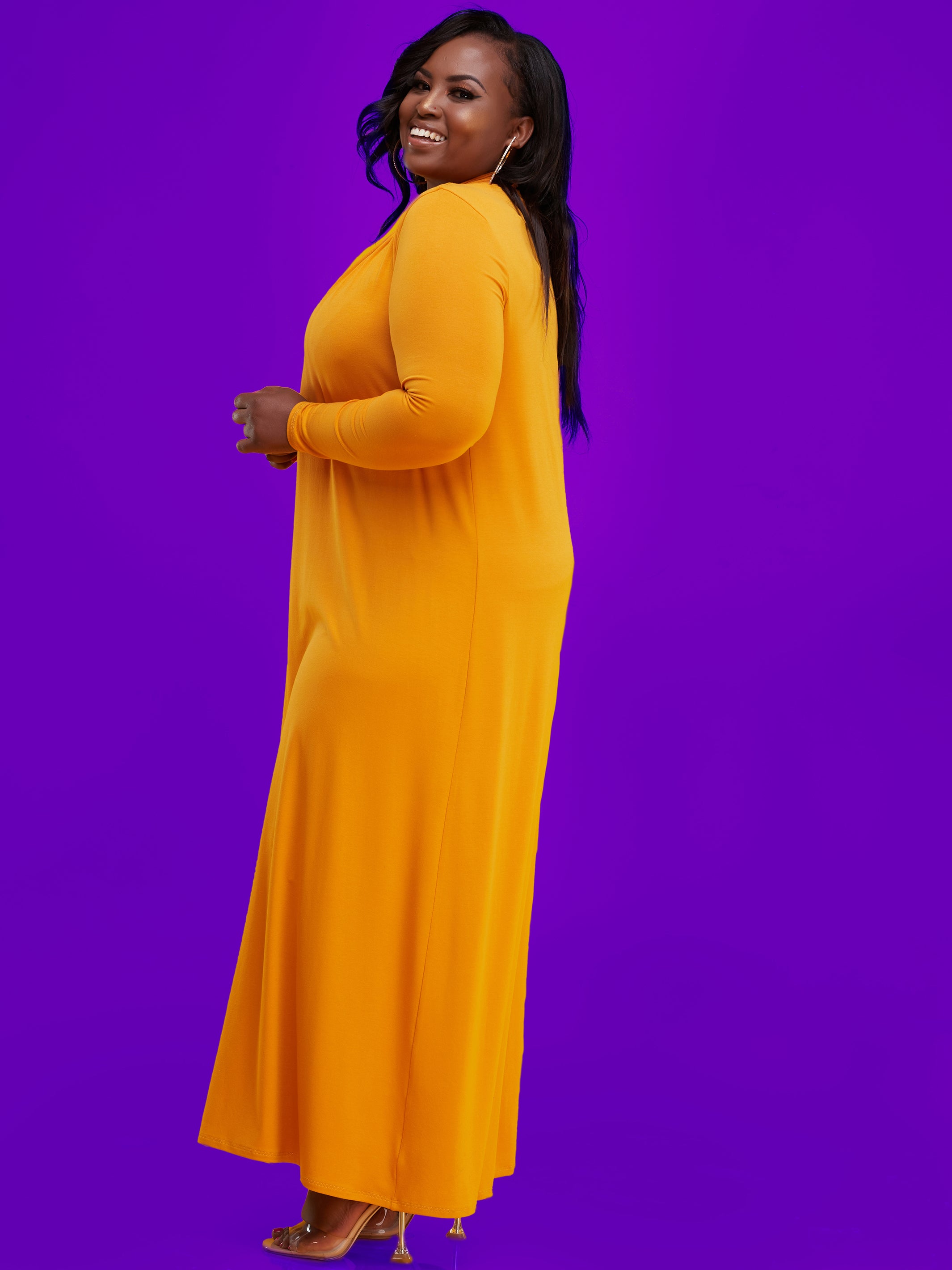Vivo Extra Long May Jersey Waterfall - Mustard