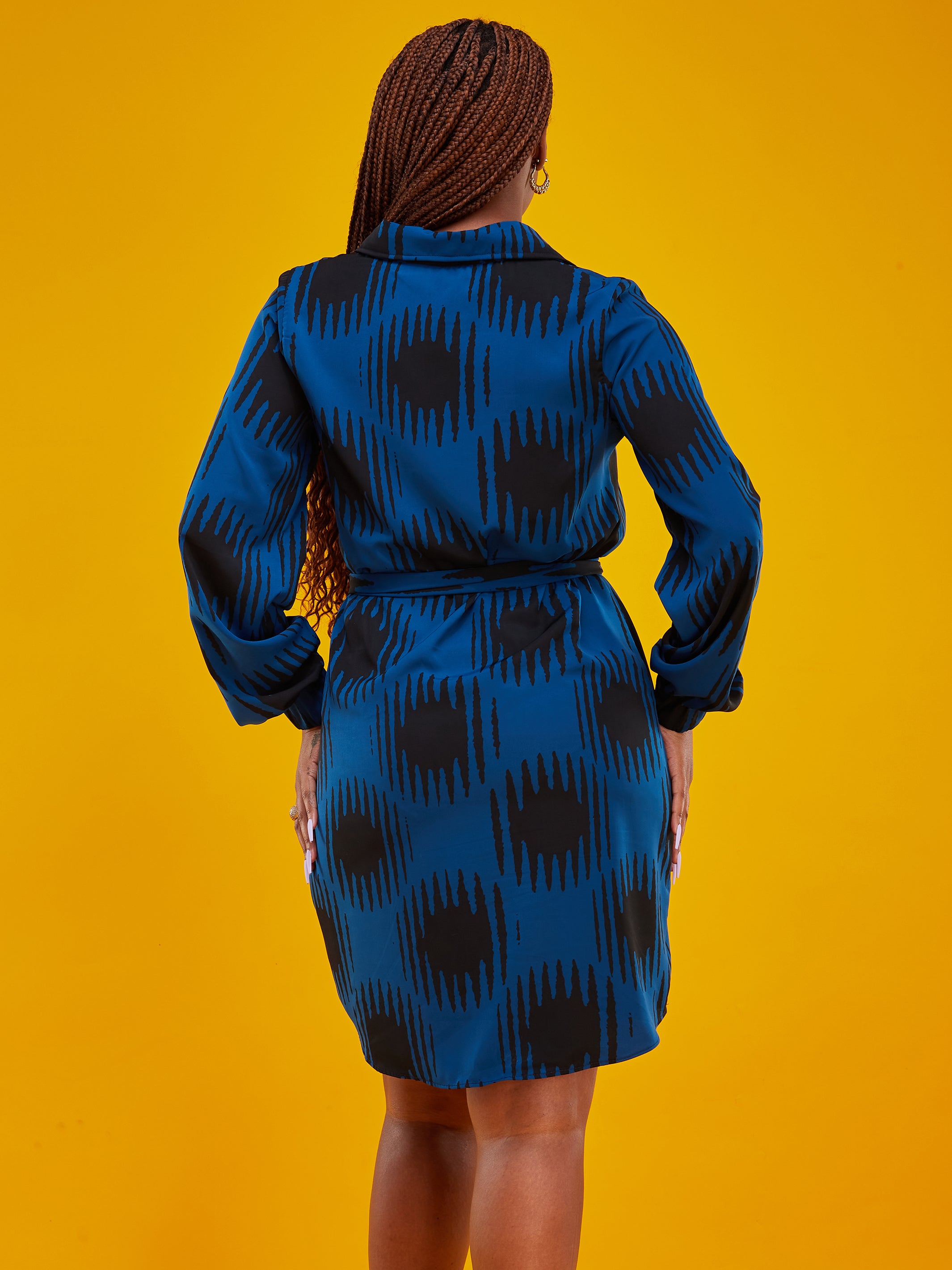 Vivo Tsavo A-Line Dress - Teal / Black Print